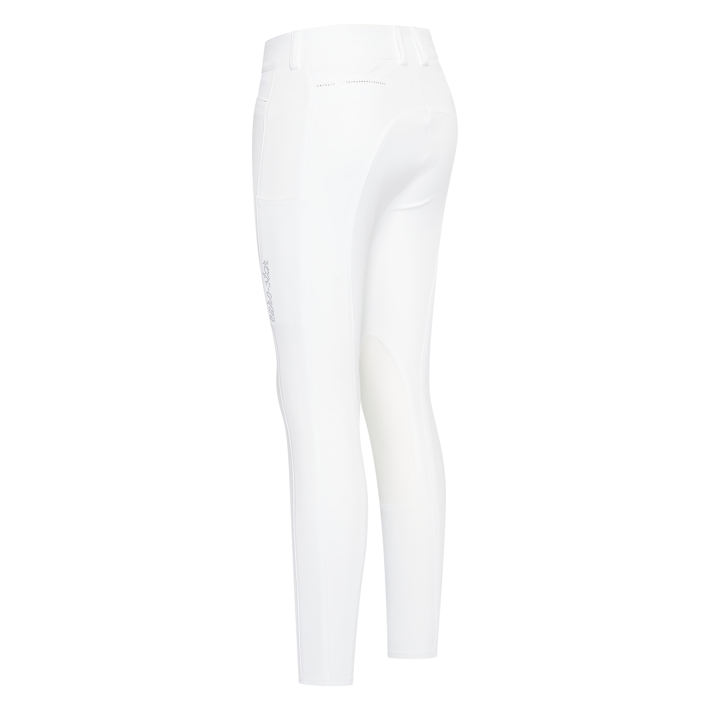 Culotte d'équitation femme ESArielle Comp Grip Connect genou en blanc