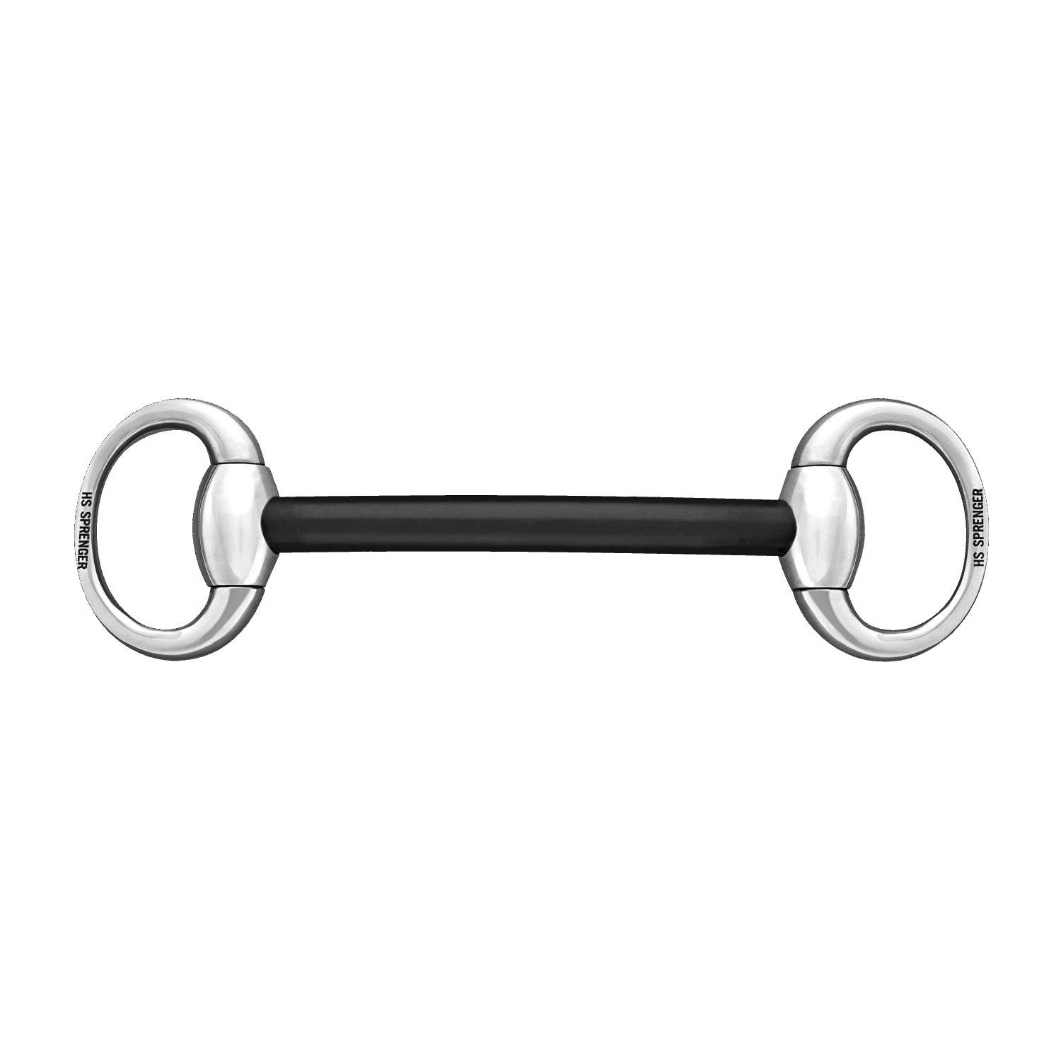 Olivenkopf Stangengebiss 16 mm Hartcarbon mit ovalen Ringen aus Edelstahl