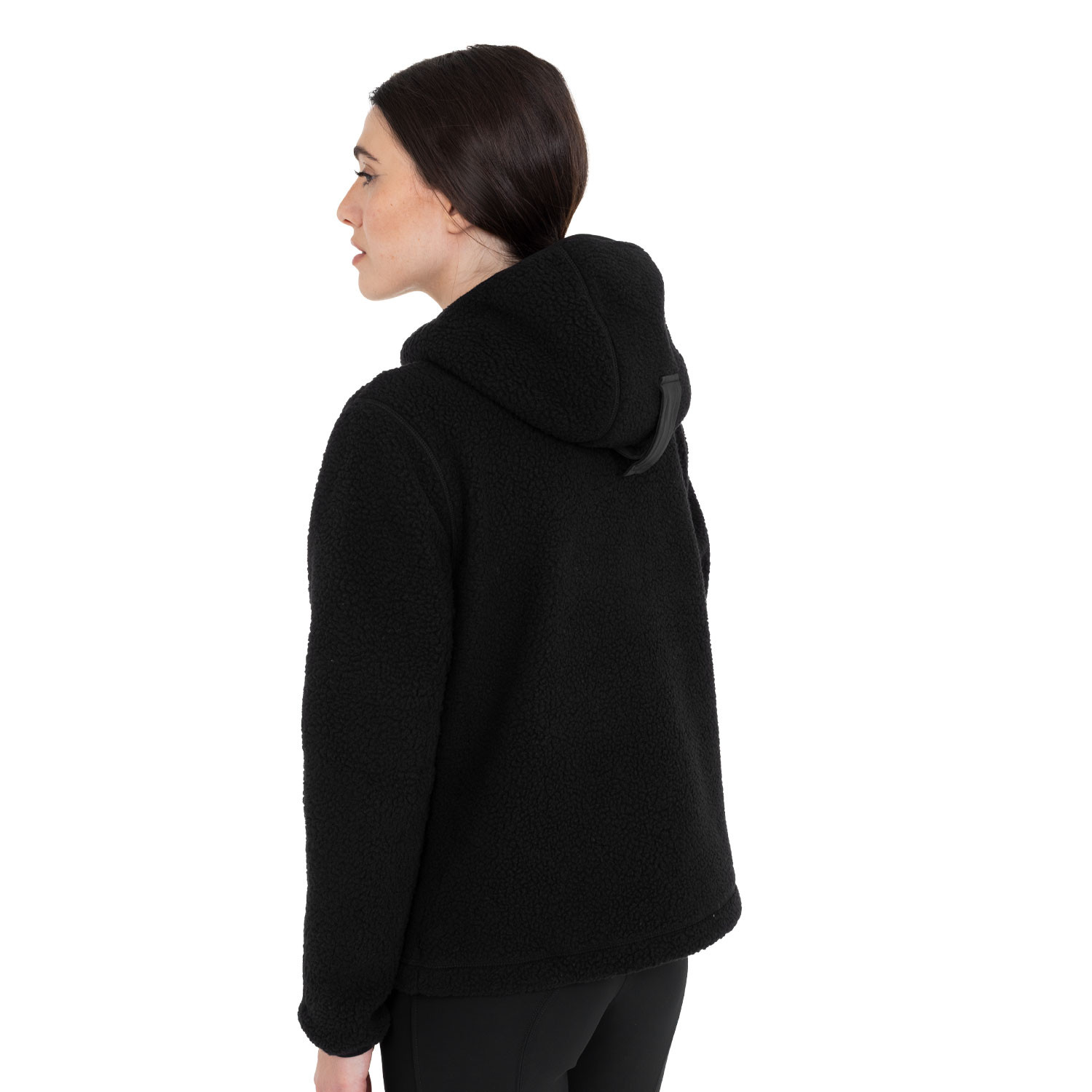 Damen-Teddyfleece-Kapuzenjacke mit Reißverschluss