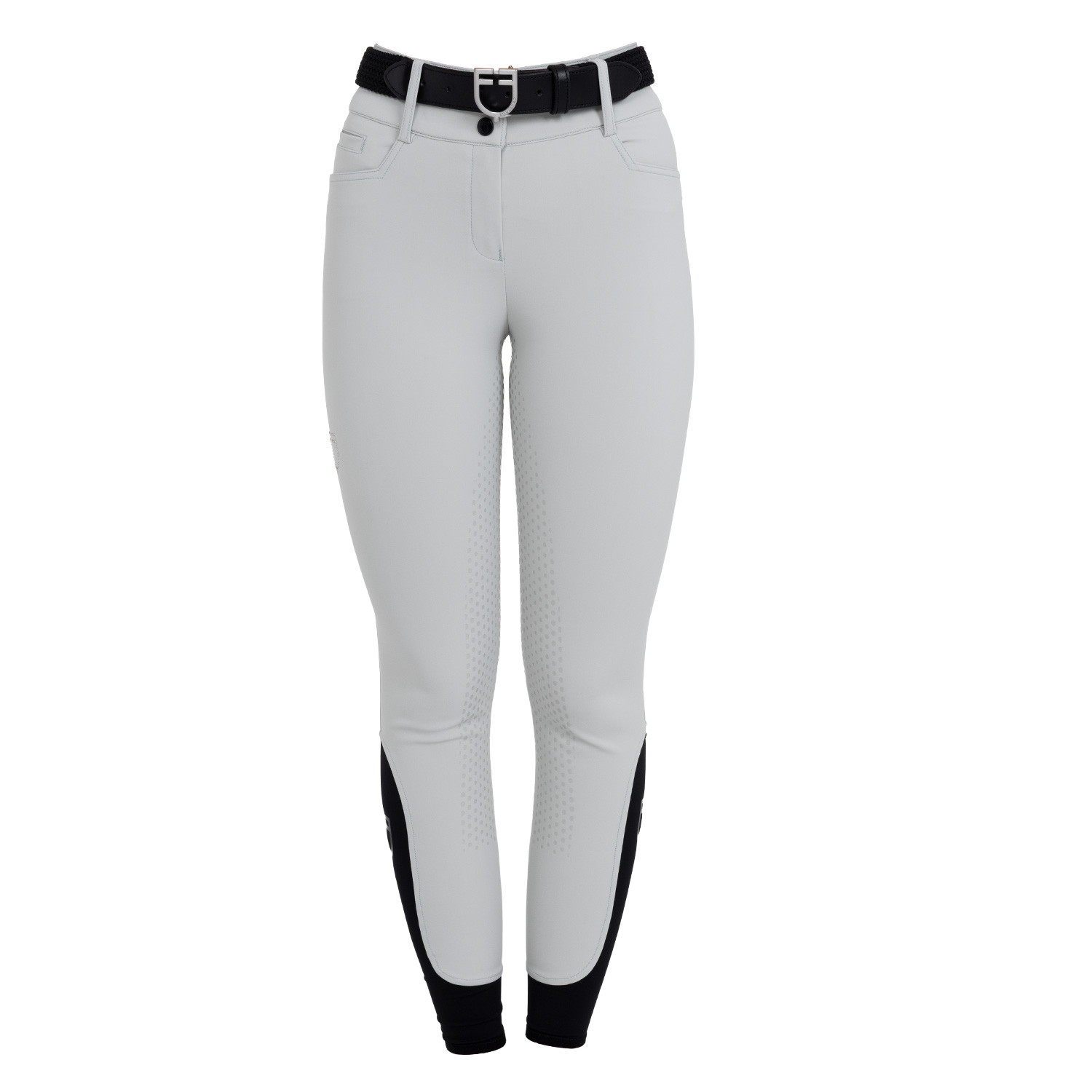 Damen-Reithose mit hohem Bund, Vollbesatz und Strass-Logo