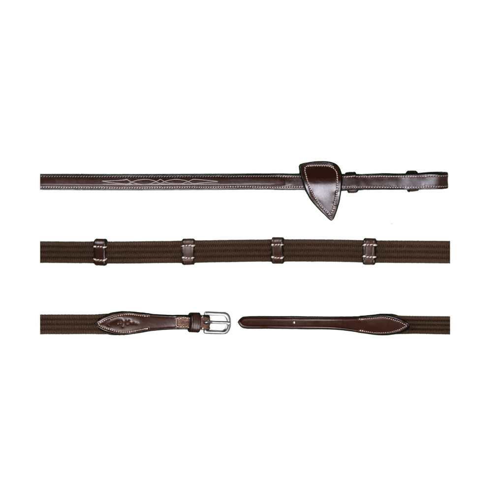 5/8" (16 mm) rênes à croisillons avec 9 barrettes cuir