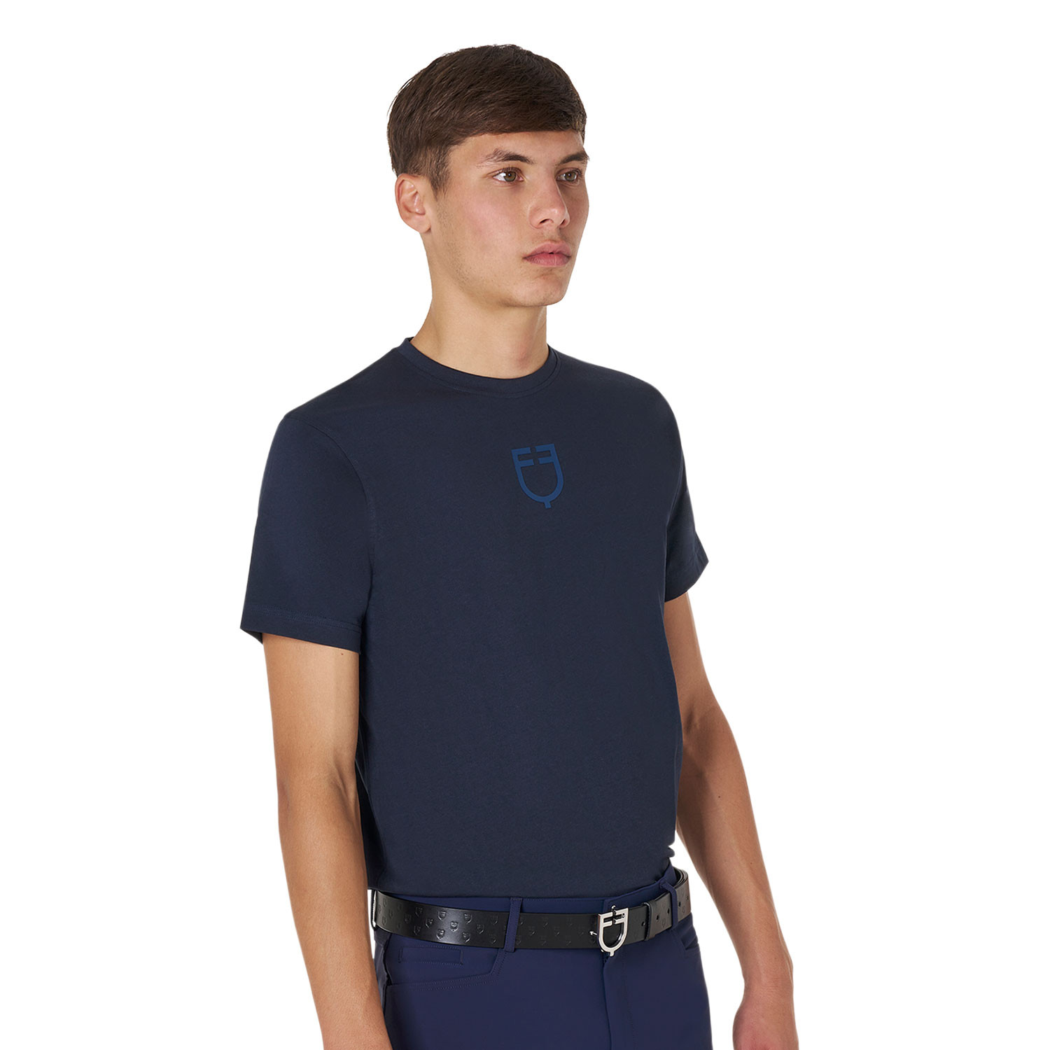 Basic-T-Shirt mit Ton-in-Ton-Logo für Herren