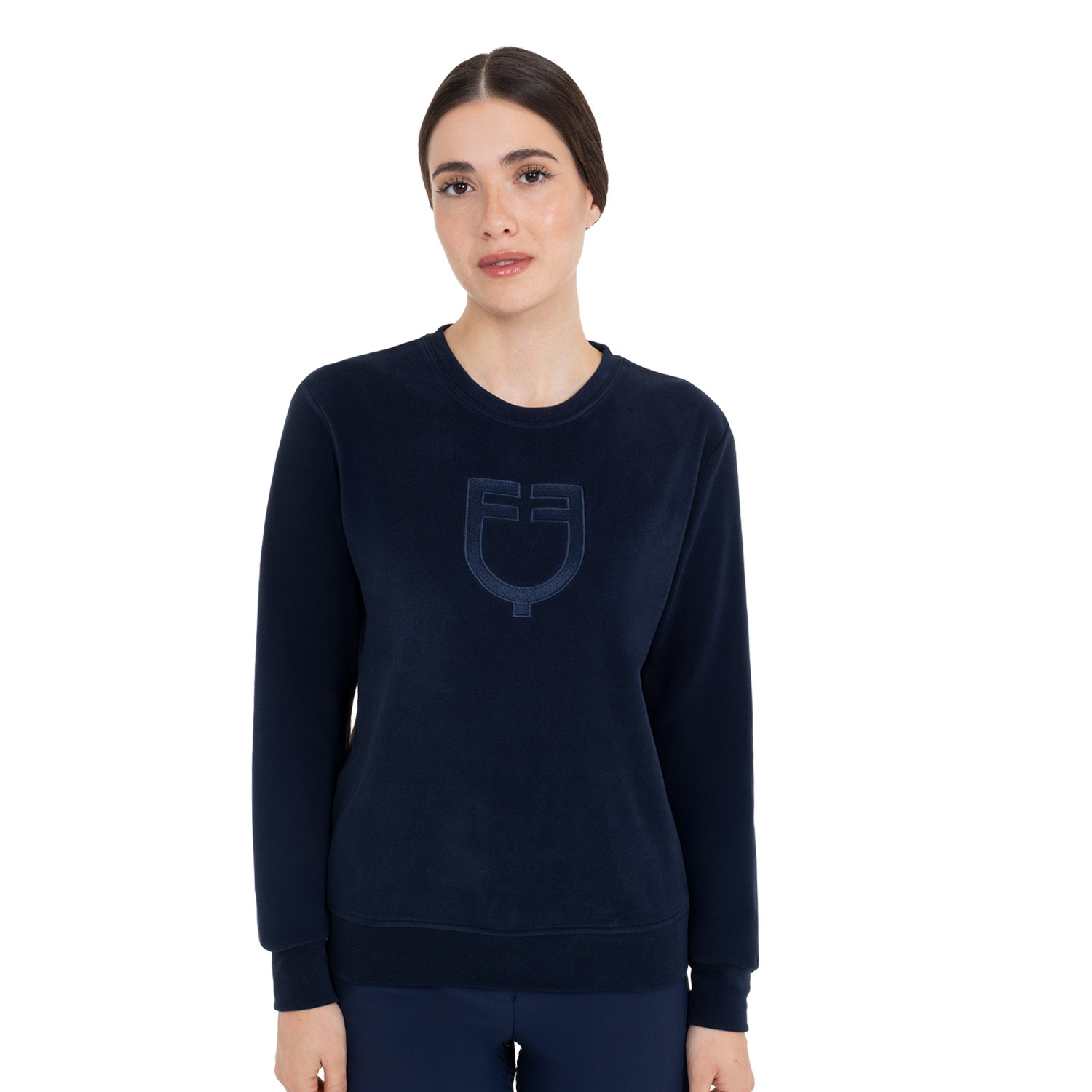Damen-Fleece-Sweatshirt mit Rundhalsausschnitt