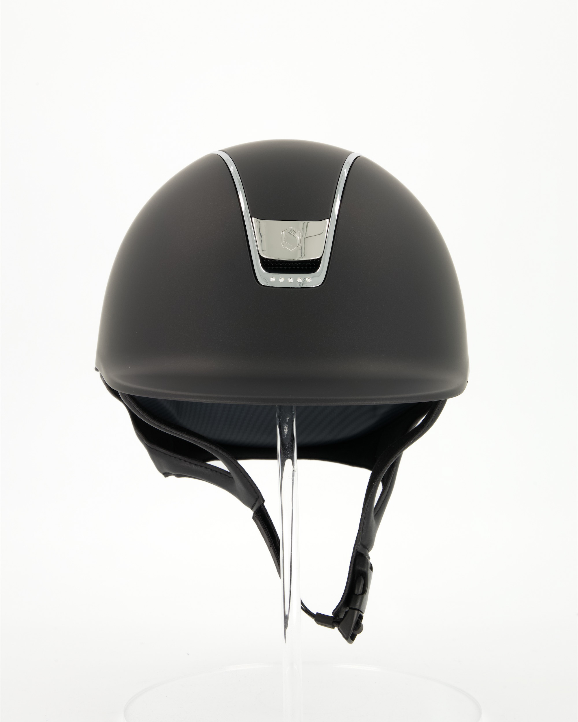 Reithelm 2.0 Shadowmatt Black, Trim u. Blason Chrome Silver , 5 Swarovski in schwarz