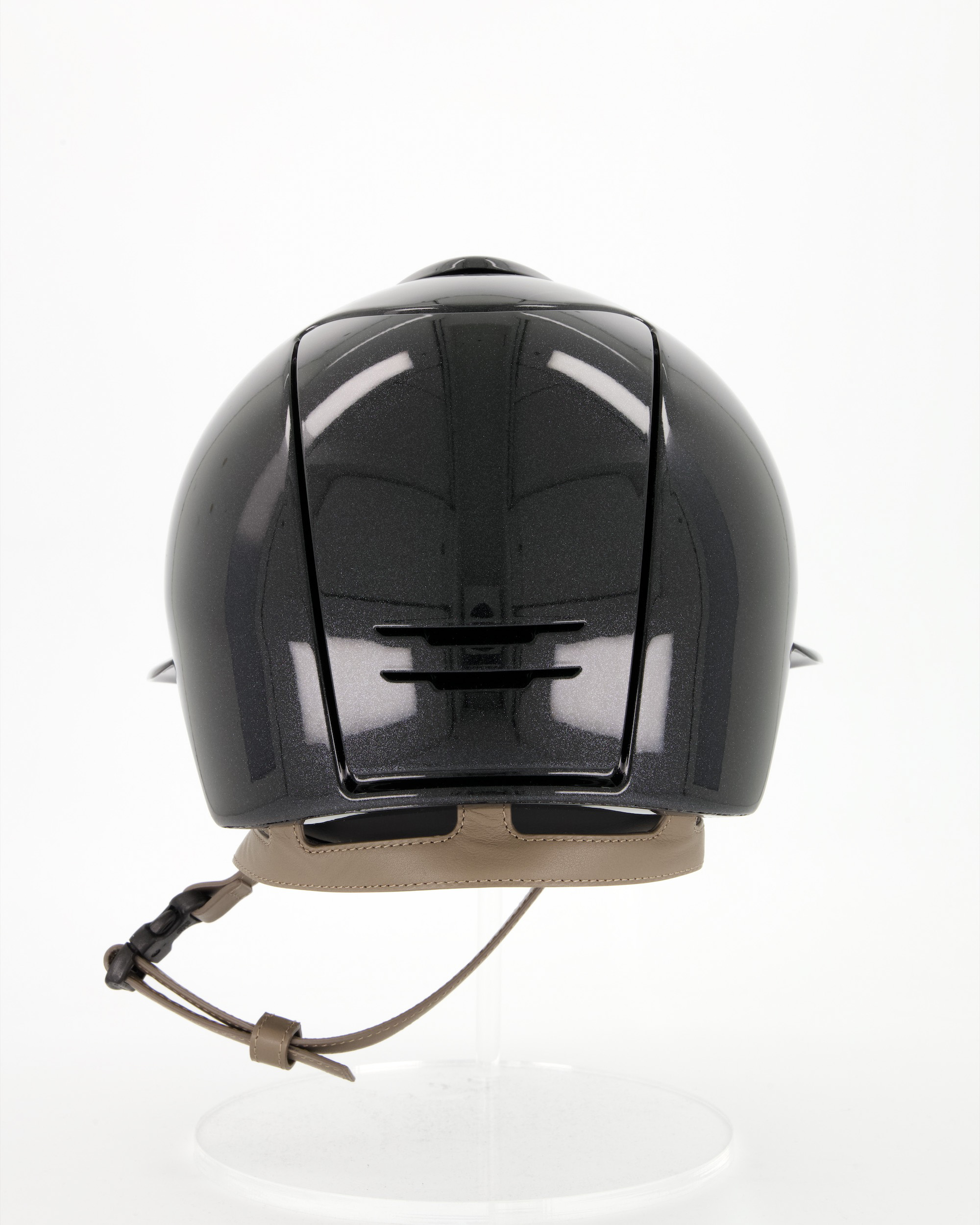 Reithelm Cromo 2.0 Diamond Polo mit taupe Kinnriemen in schwarz