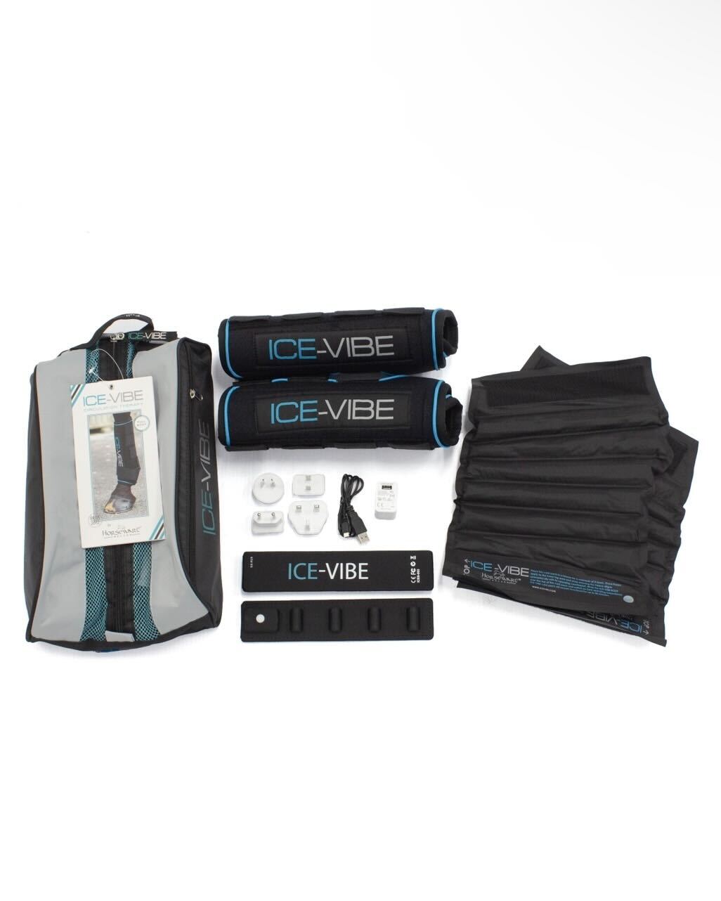 Cooling gaiters Ice-Vibe Boot in black/aqua