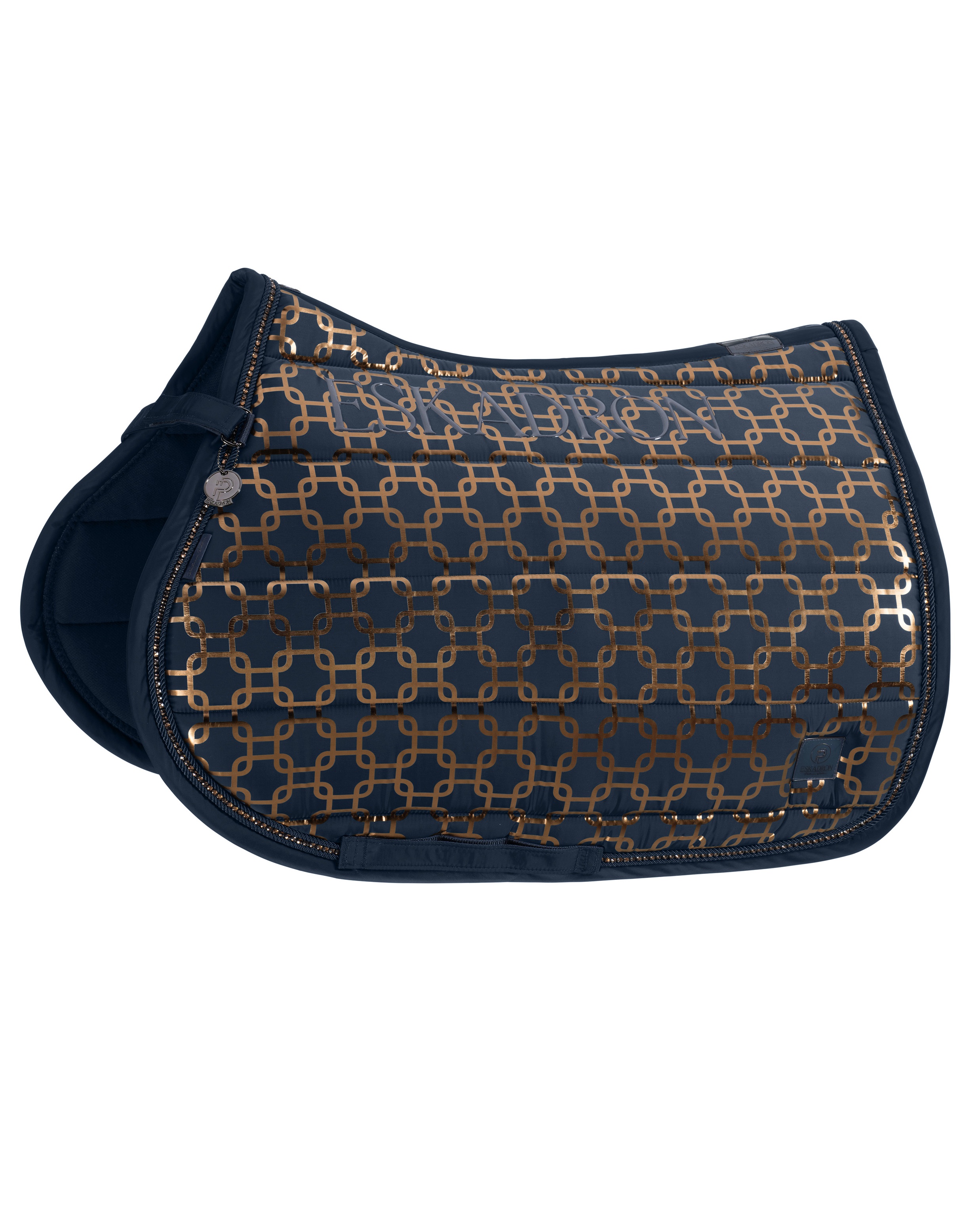 Saddle pad Glossy Chain Crystal Platinum