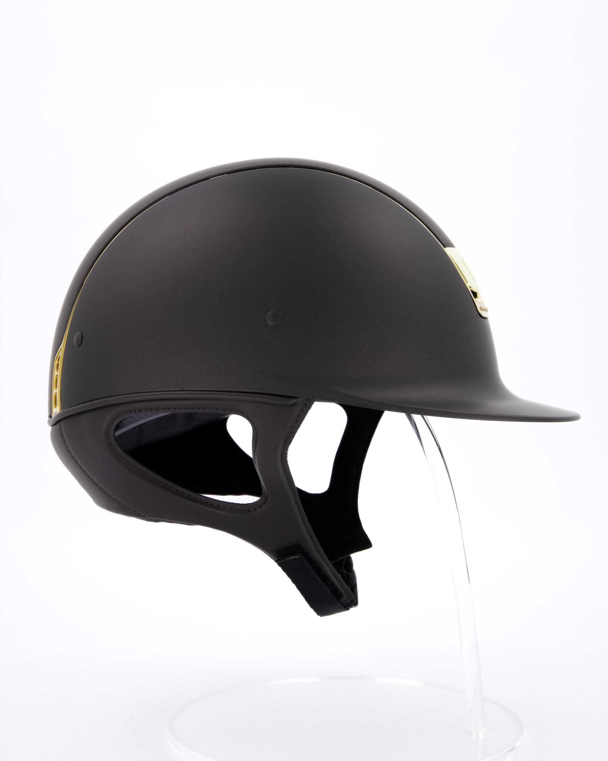 Reithelm Shadowmatt Chrome Gold 5 Swarovski Gold in braun Reithelm Shadowmatt Chrome Gold 5 Swarovski Gold in braun