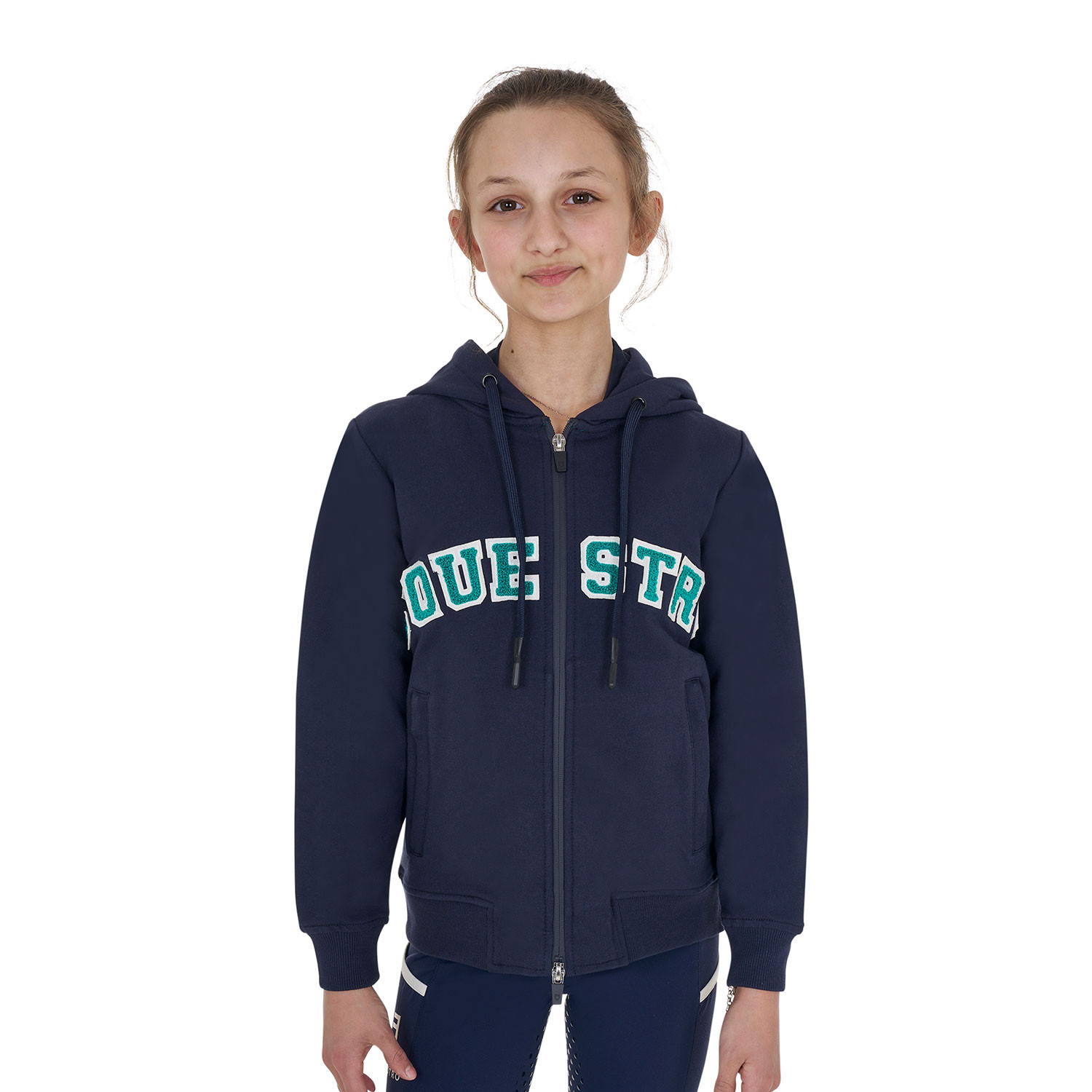 Kinder-Hoodie mit Reißverschluss und Schwamm-Schriftzug