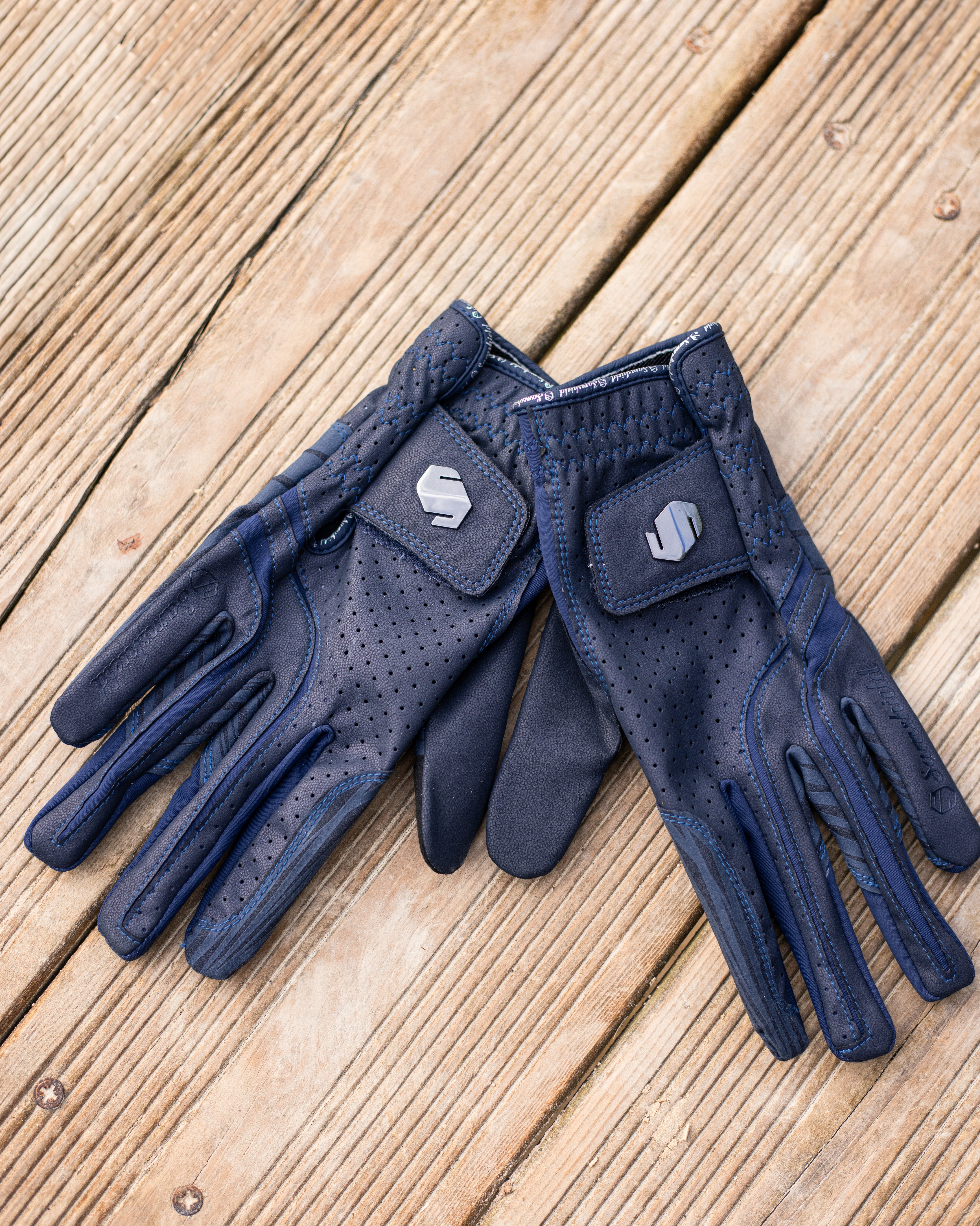 Riding glove V-Skin Blason Black Chrome