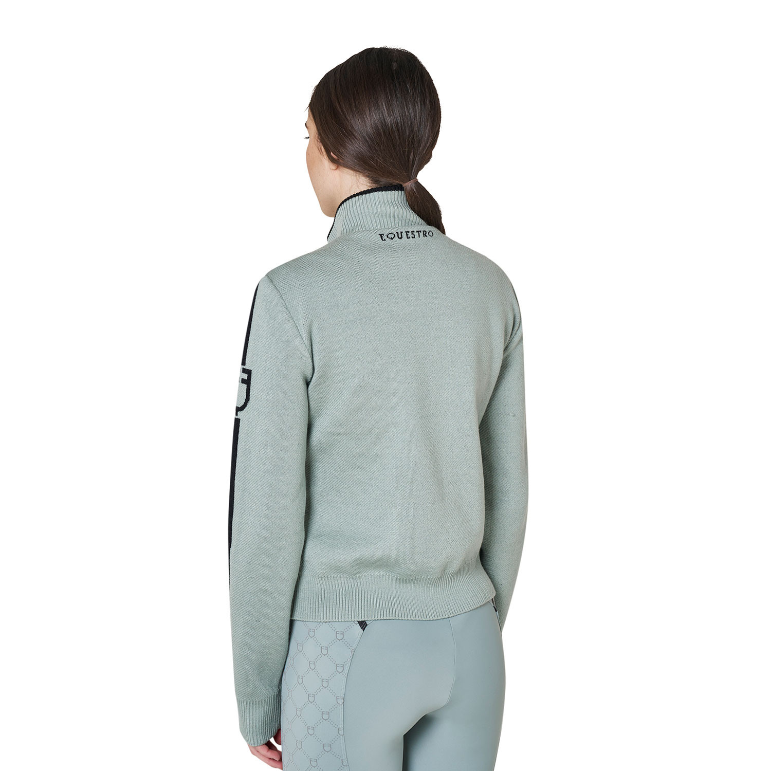Damenjacke aus Nylon und Strick mit Reißverschluss