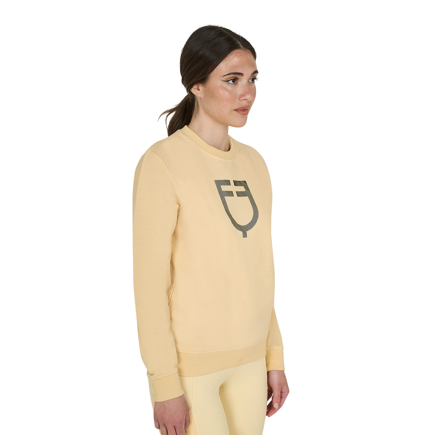 Damen-Rundhalssweatshirt mit Brustlogo