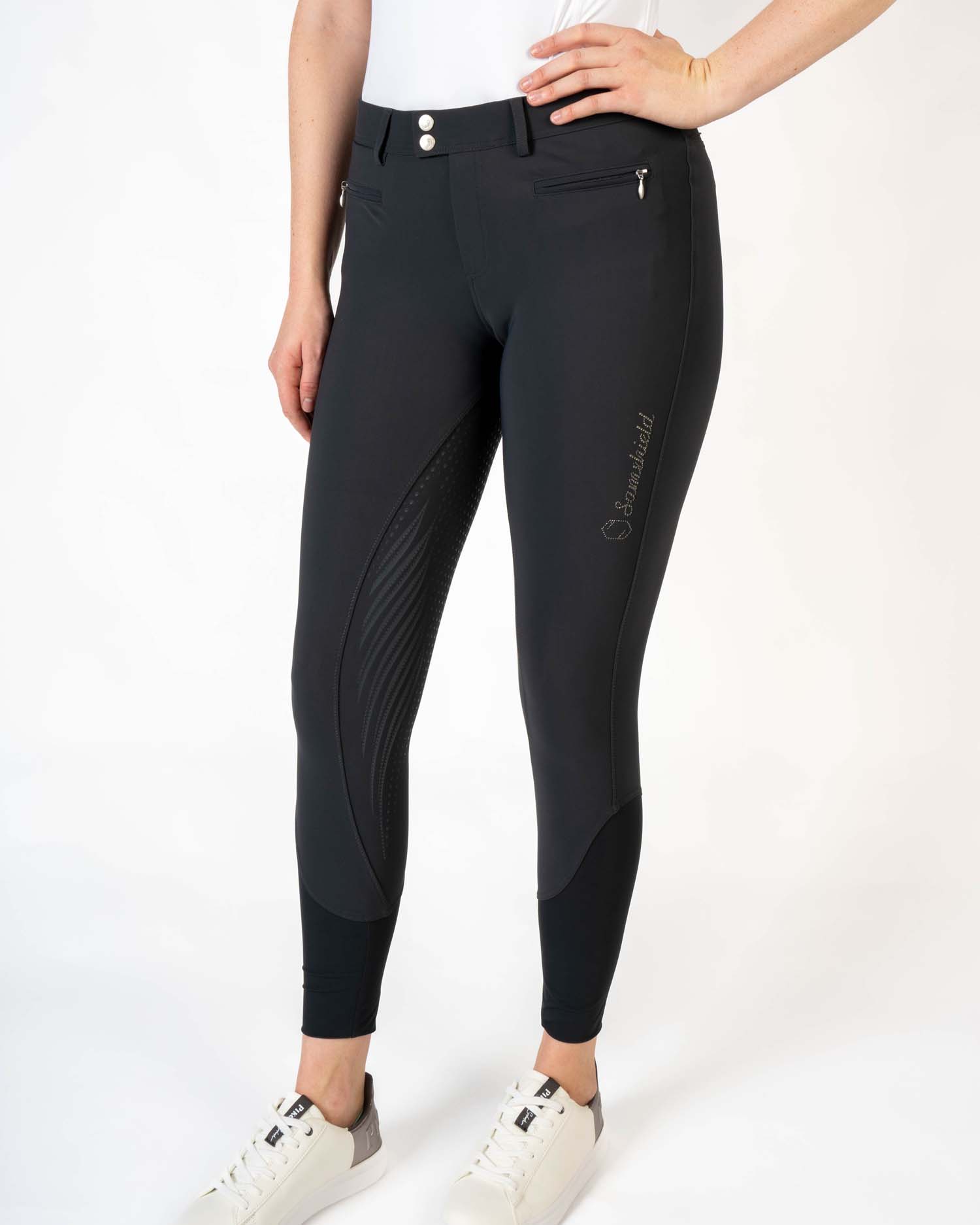 Ladies' riding breeches Diane with full grip in anthracite