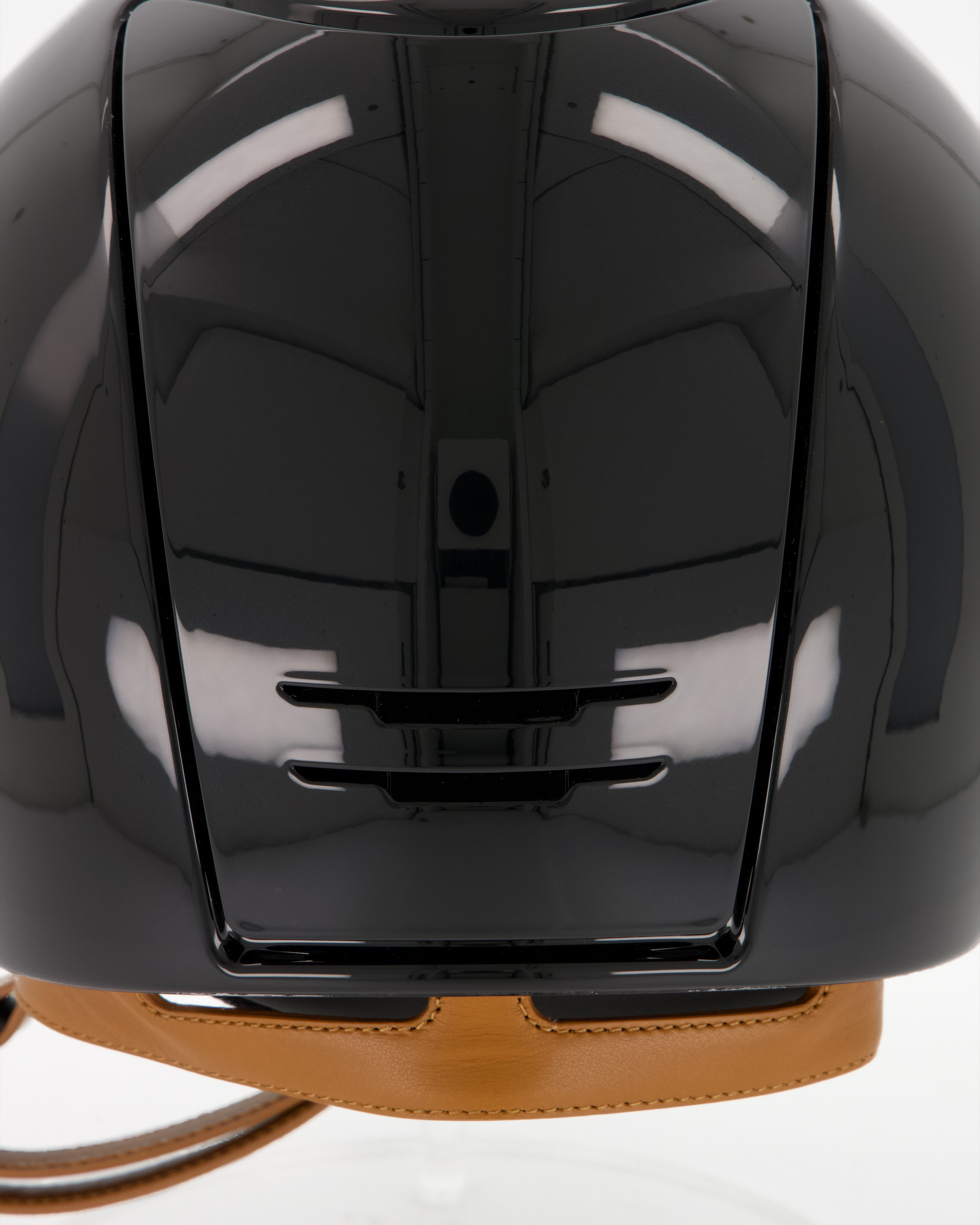 Riding helmet Cromo 2.0 Polish/Textile Polo with beige chin strap in black