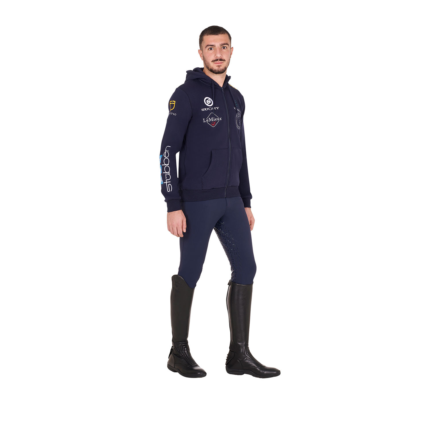 Herren-Sweatshirt mit Kapuze und Multi-Logo