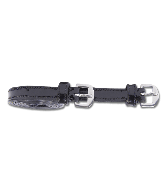 Patent leather spur strap, black