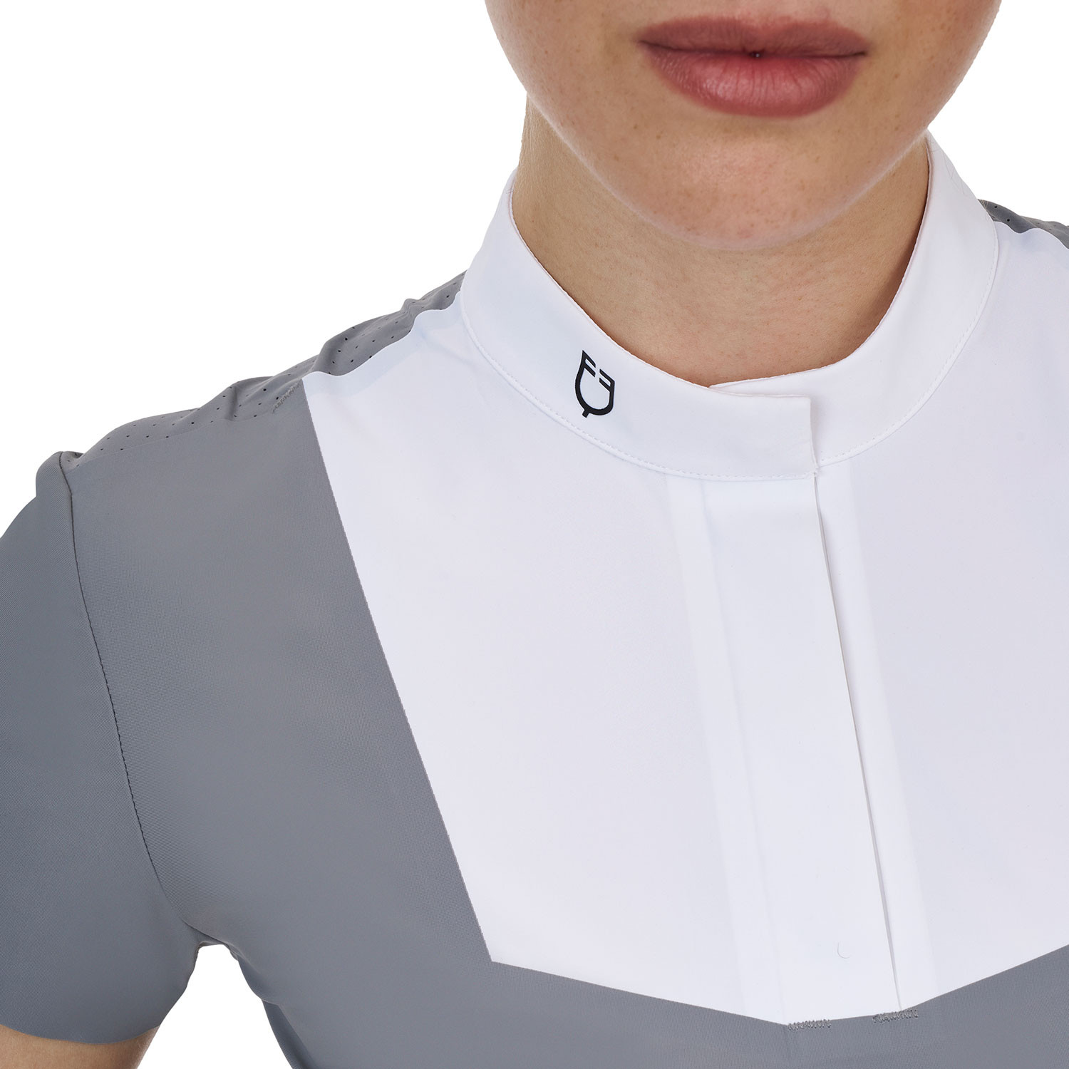 Damen-Turnierpoloshirt mit kurzen Ärmeln und Knöpfen