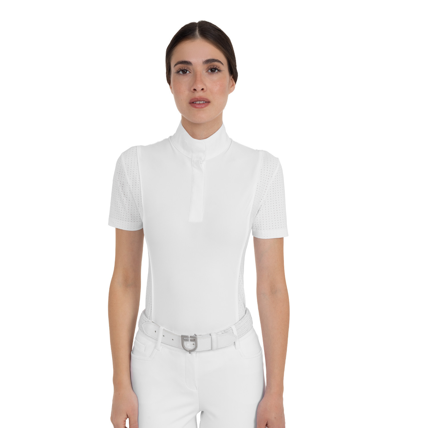 Damen-Turnierpolo kurzarm mit Mesh-Einsätzen