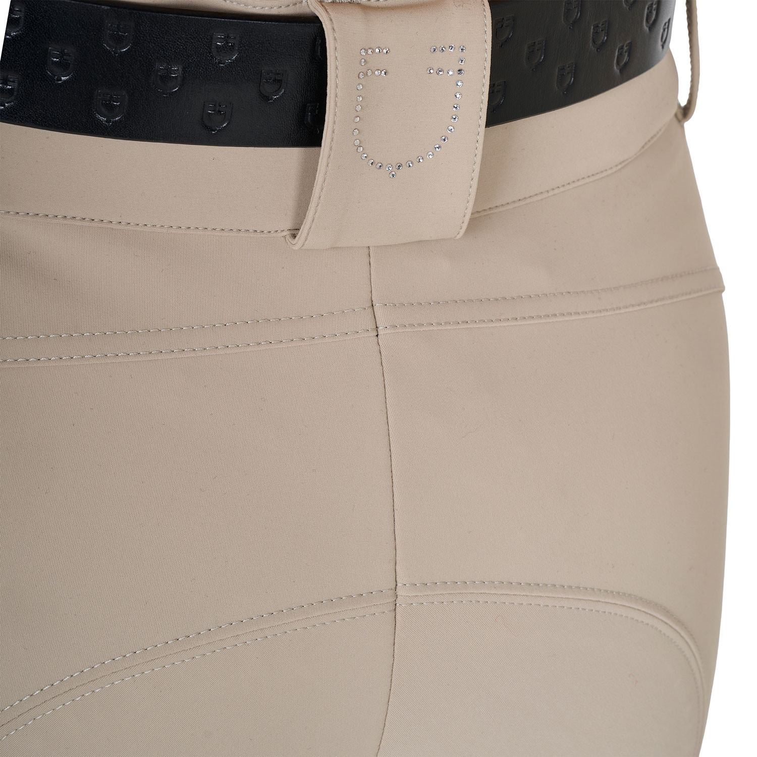 Damen-Reithose High Waist mit Strass-Logo