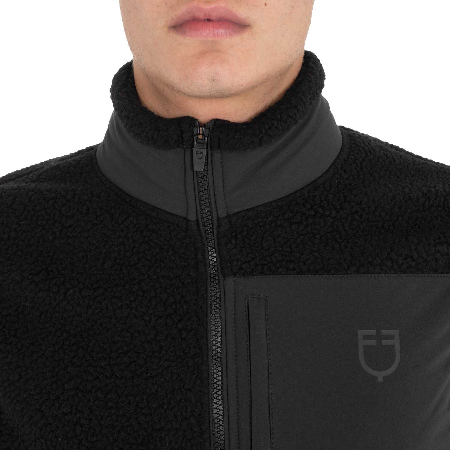 Herren-Teddyfleece-Weste mit Fronttasche