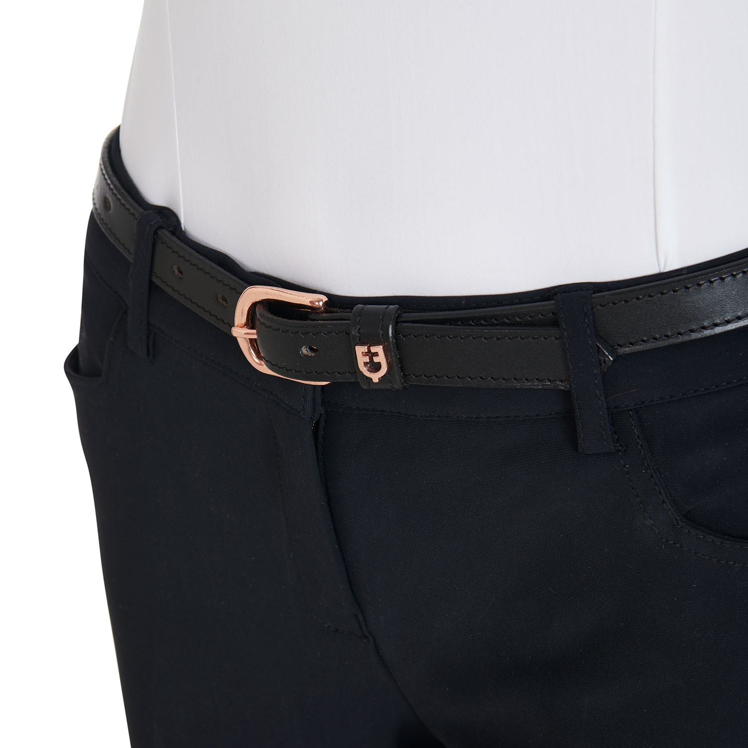 Leder-Gürtel mit roségoldener Clincher-Verzierung