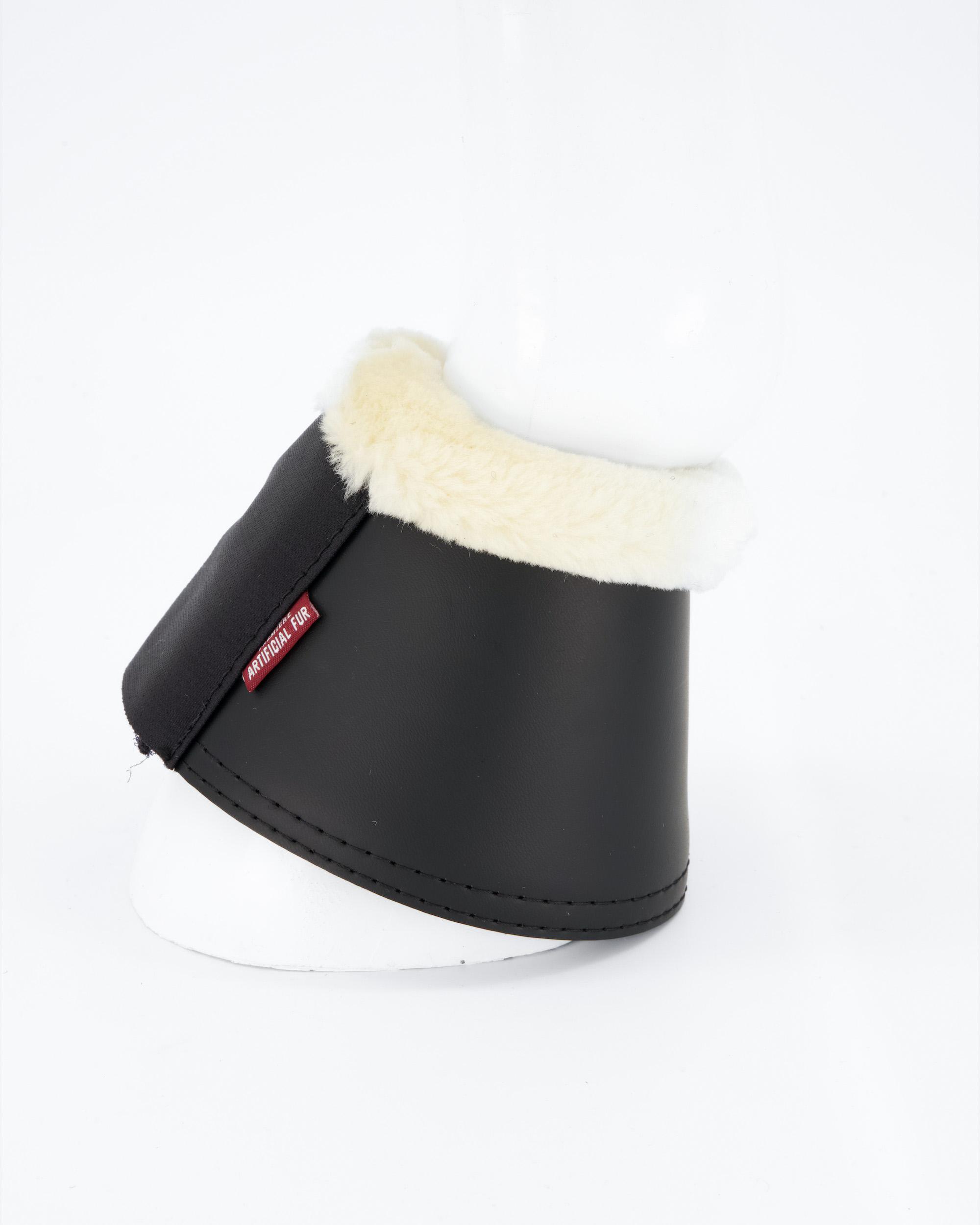 Artificial fur hoof boots in black/nature