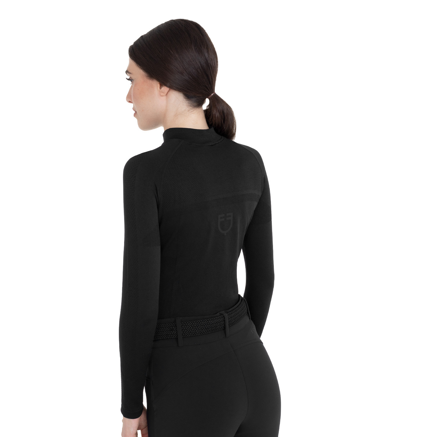 Trainings-Poloshirt für Damen aus technischem Strick mit Reißverschluss