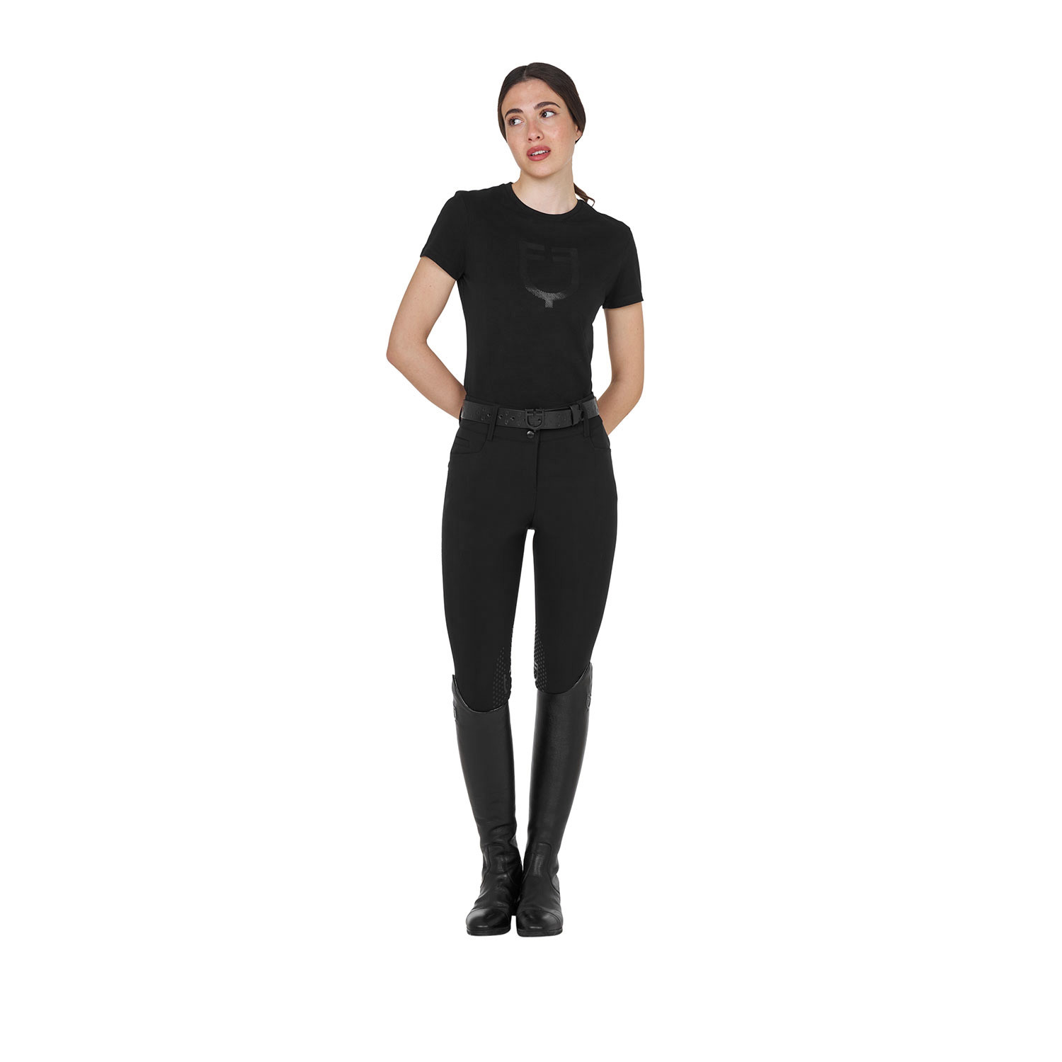 Basic T-Shirt mit tonalem Glanzlogo