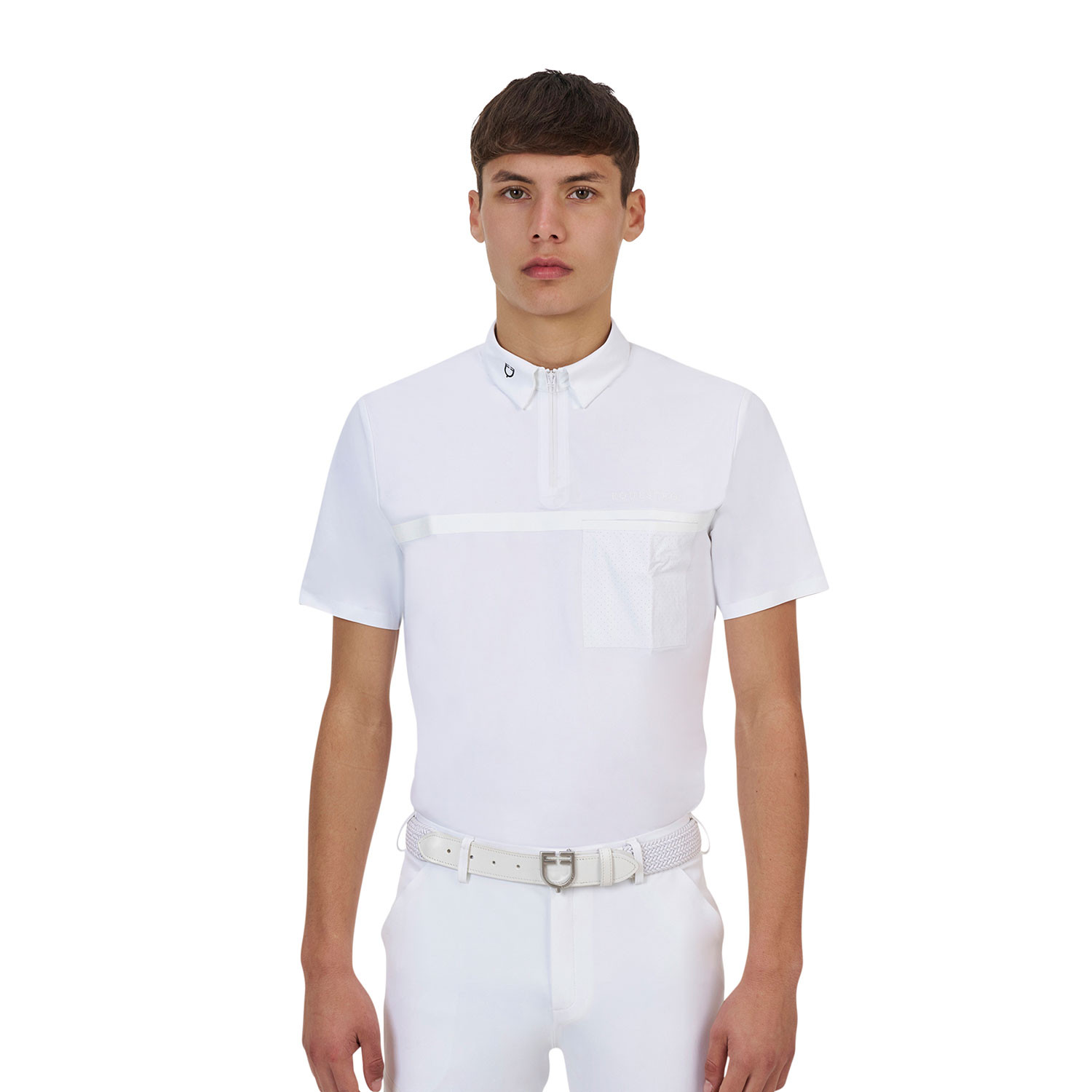 Herren-Turnierpoloshirt mit kurzen Ärmeln und Reißverschluss