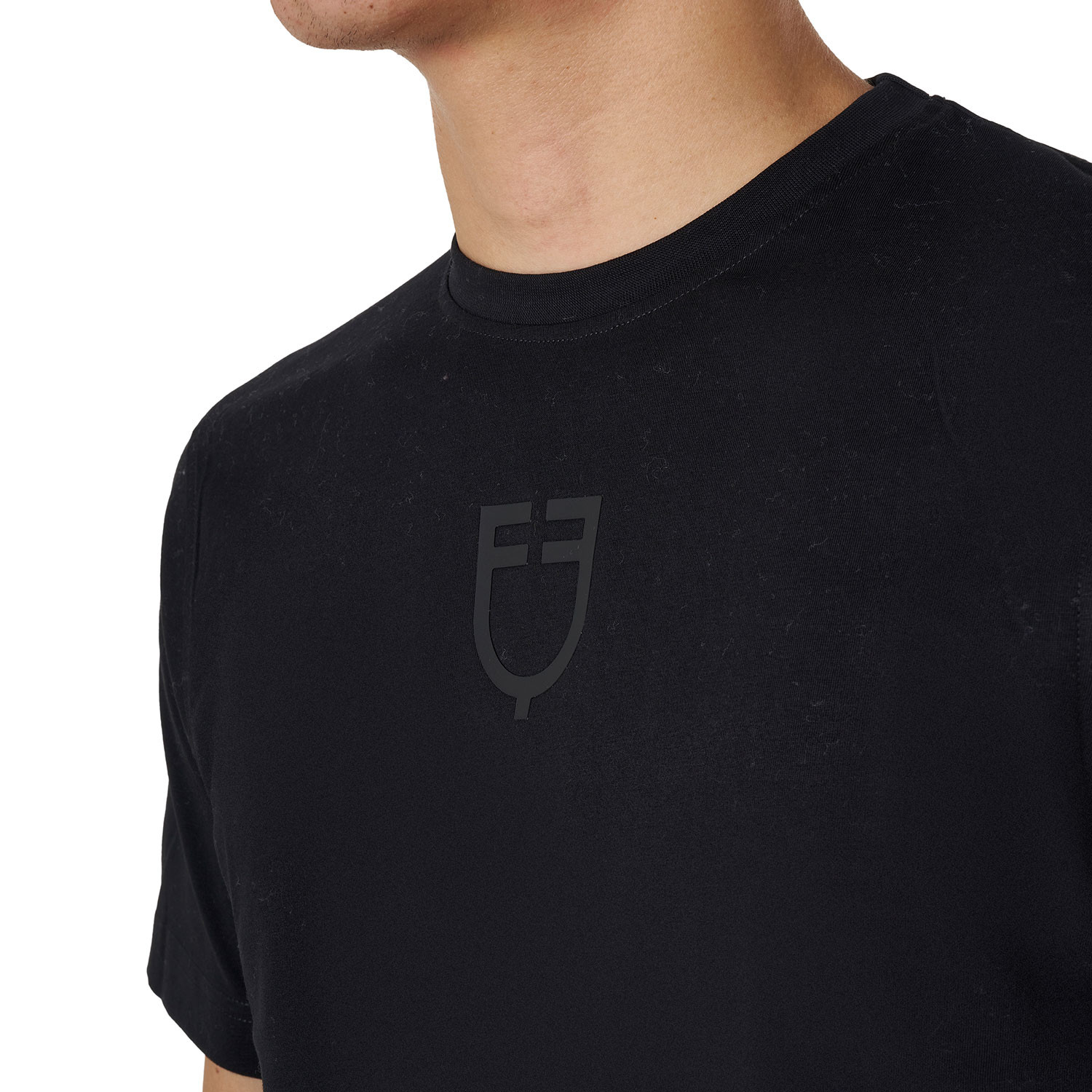 Basic-T-Shirt mit Ton-in-Ton-Logo für Herren