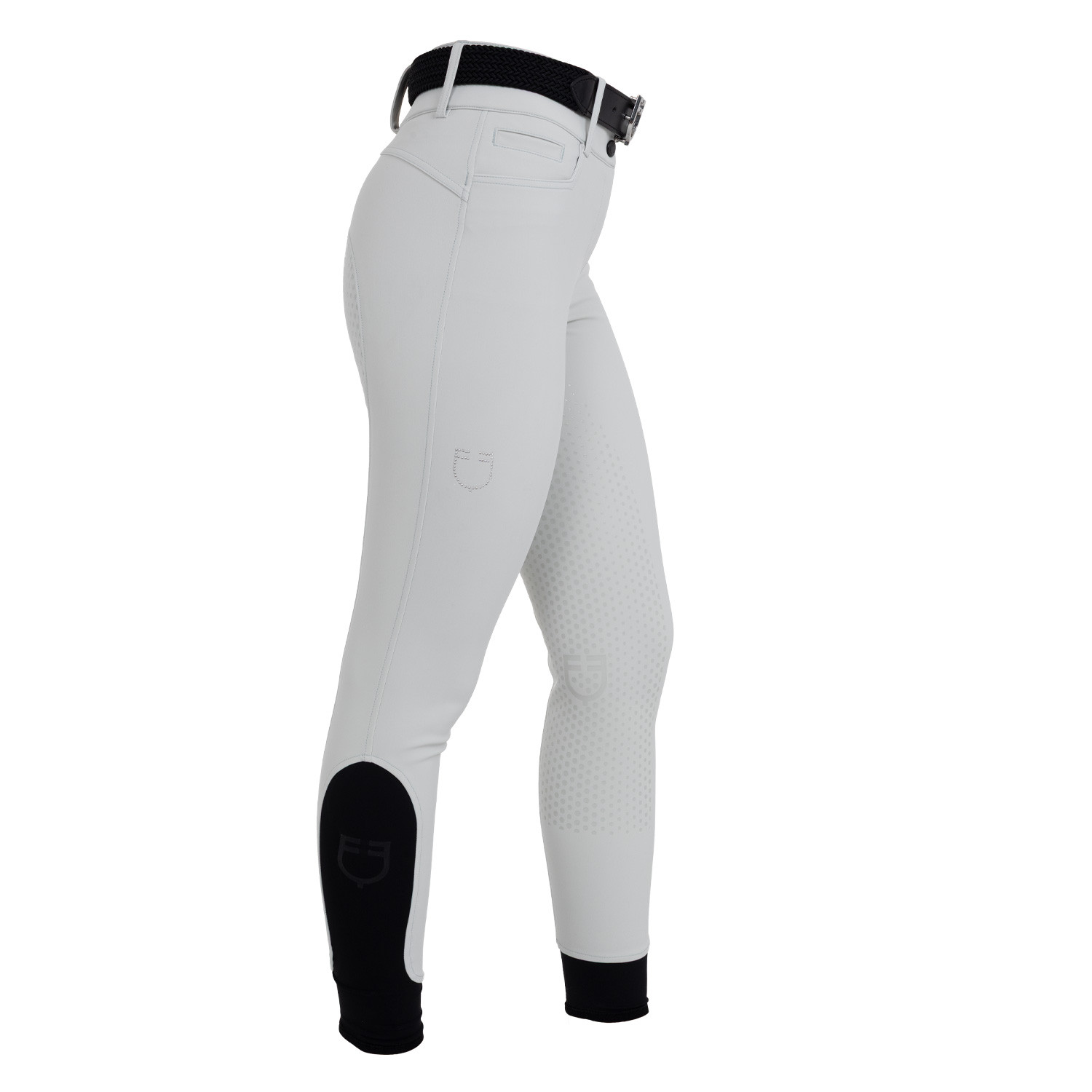 Damen-Reithose mit hohem Bund, Vollbesatz und Strass-Logo