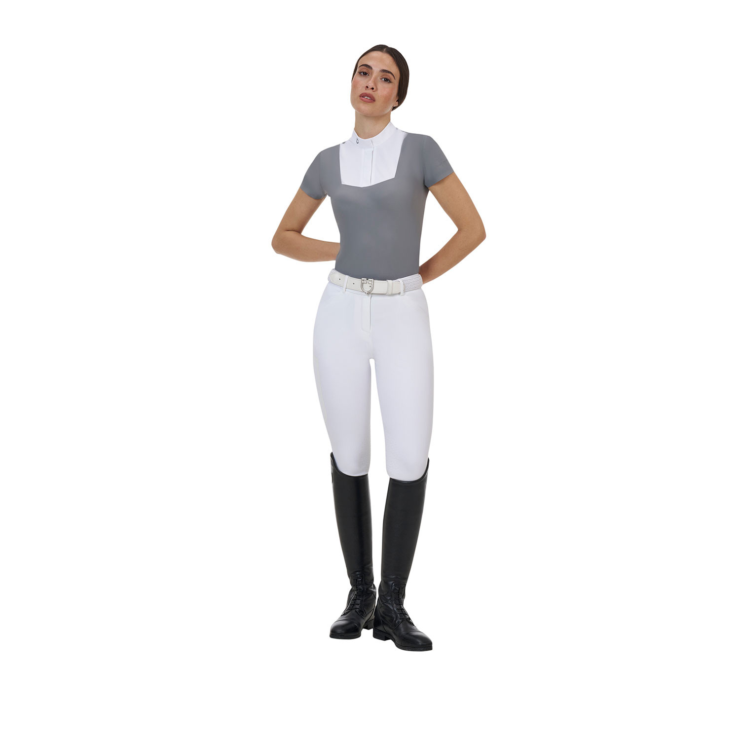 Damen-Turnierpoloshirt mit kurzen Ärmeln und Knöpfen