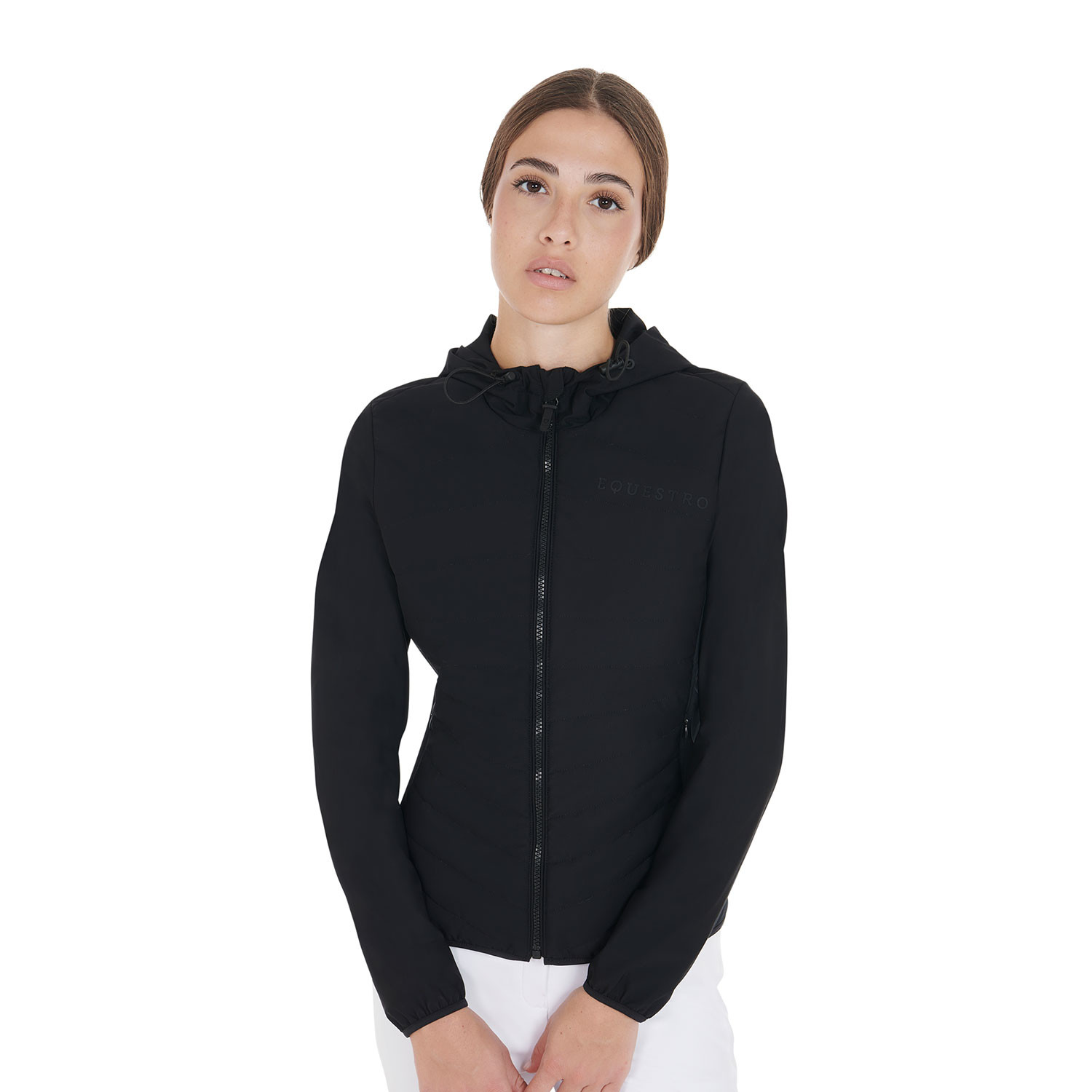 Damen-Daunenjacke aus technischem Materialmix