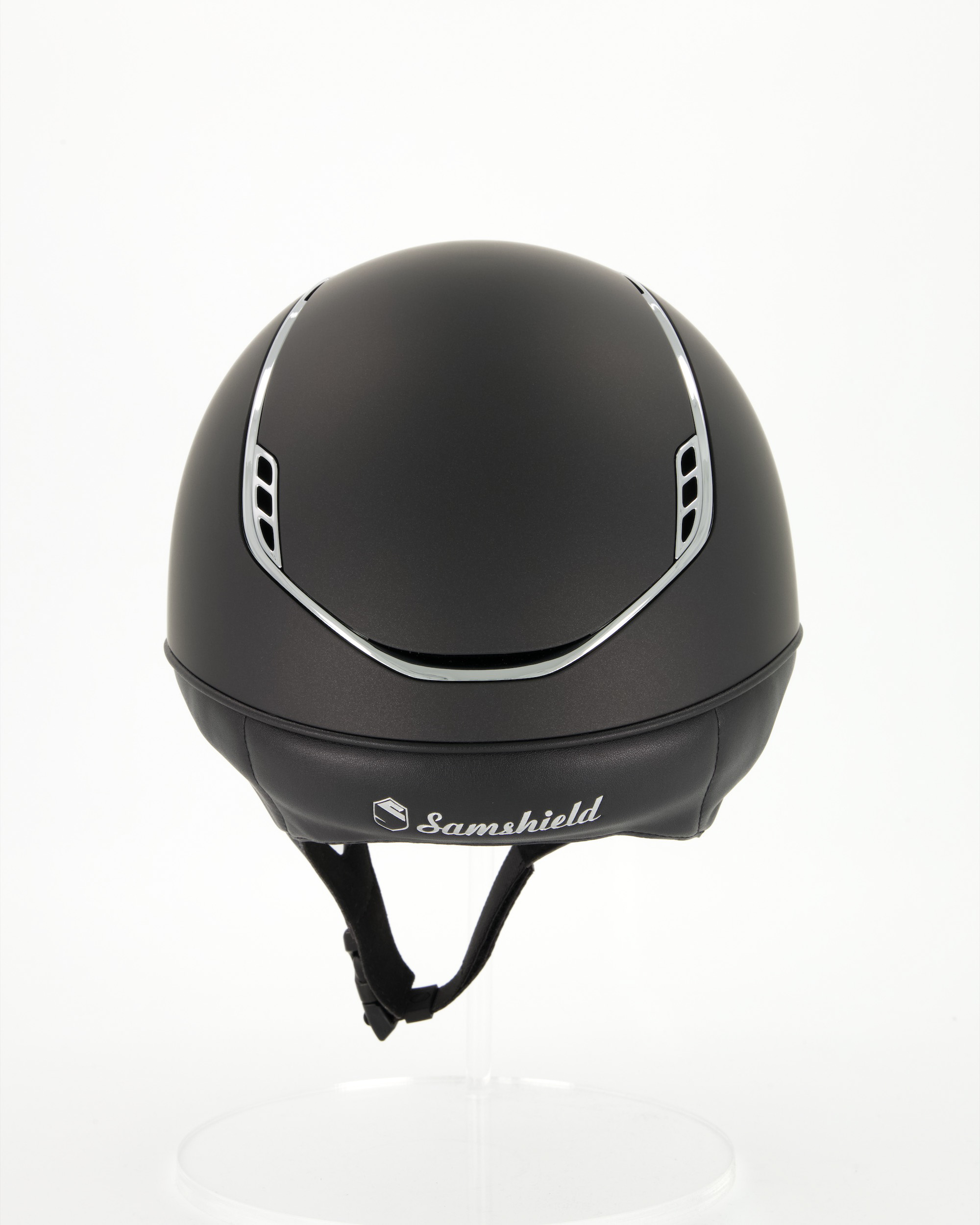 Reithelm 2.0 Shadowmatt Black, Trim u. Blason Chrome Silver , 5 Swarovski in schwarz