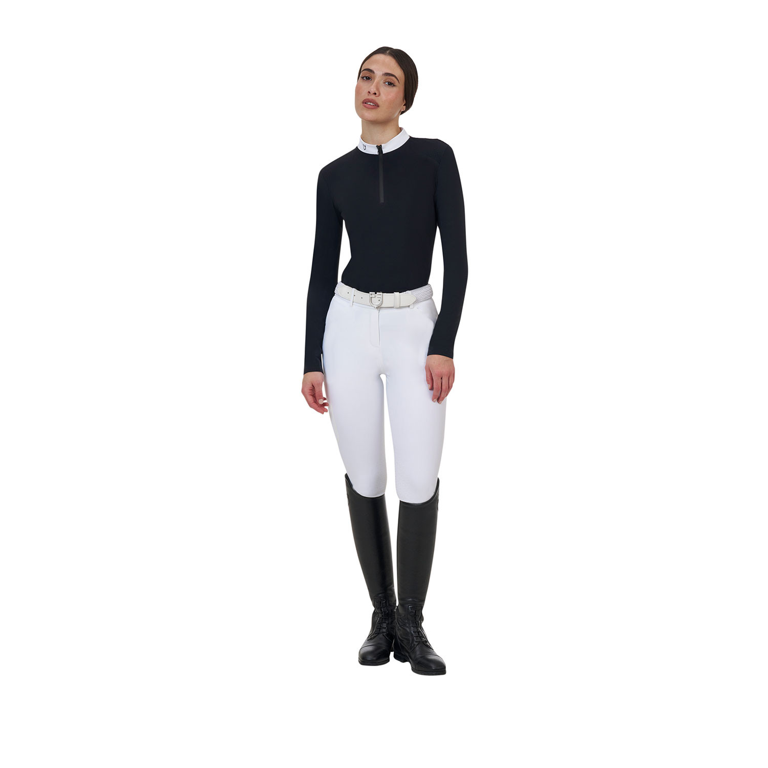 Ridertechnology Turnier-Polo-Shirt Langarm mit Reißverschluss