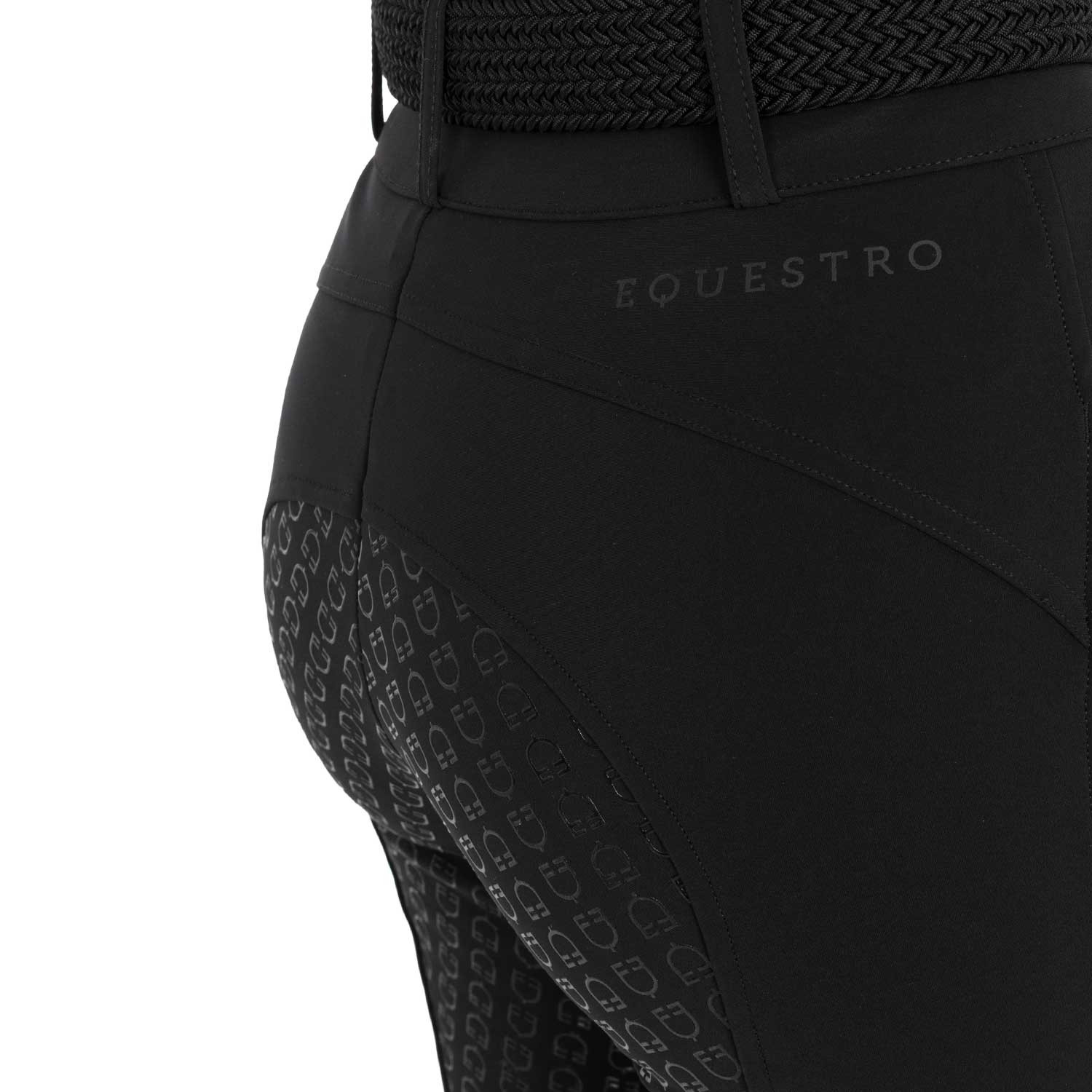 Pantalon d'équitation femme taille haute à fond intégral en tissu bi-stretch