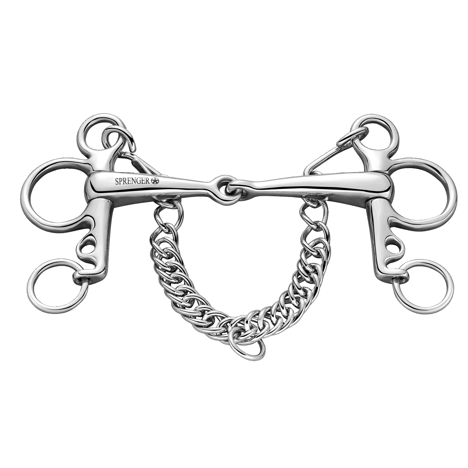 Pelham 16 mm single broken, short underlift - stainless steel