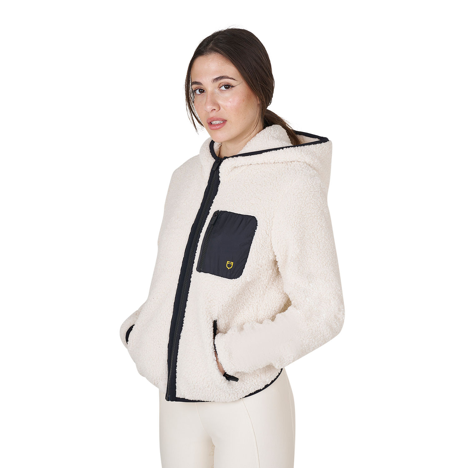 Damen-Fleece-Sweatshirt mit Fronttasche