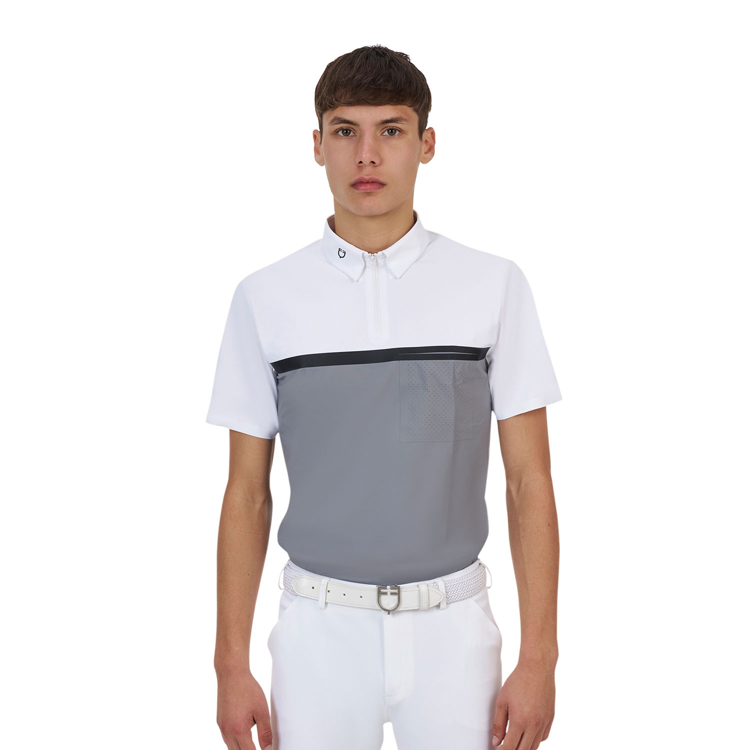 Herren-Turnierpoloshirt mit kurzen Ärmeln und Reißverschluss