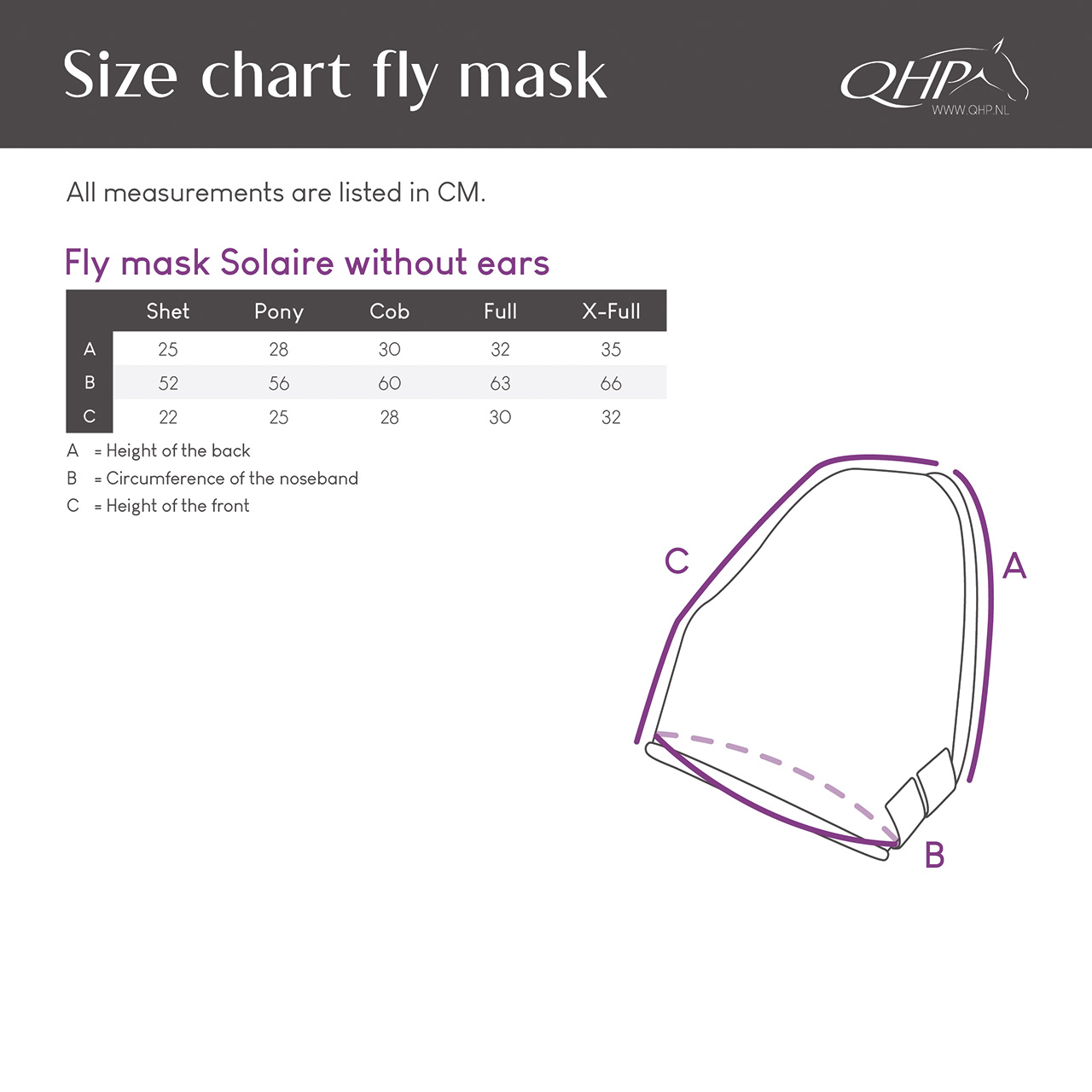 Fly mask Solaire without orhen