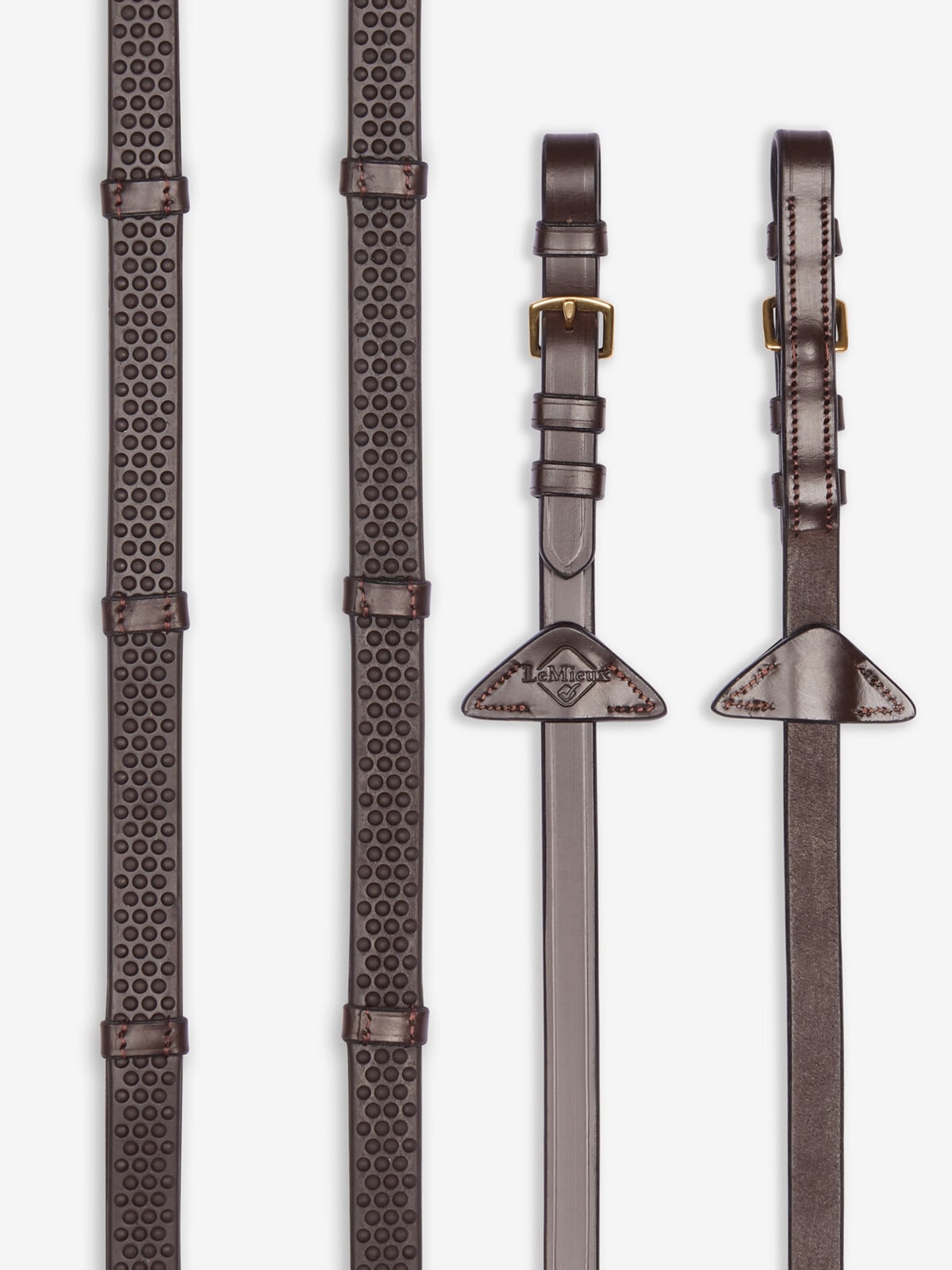 Zachte rubberteugels met stoppers bruin/zilver