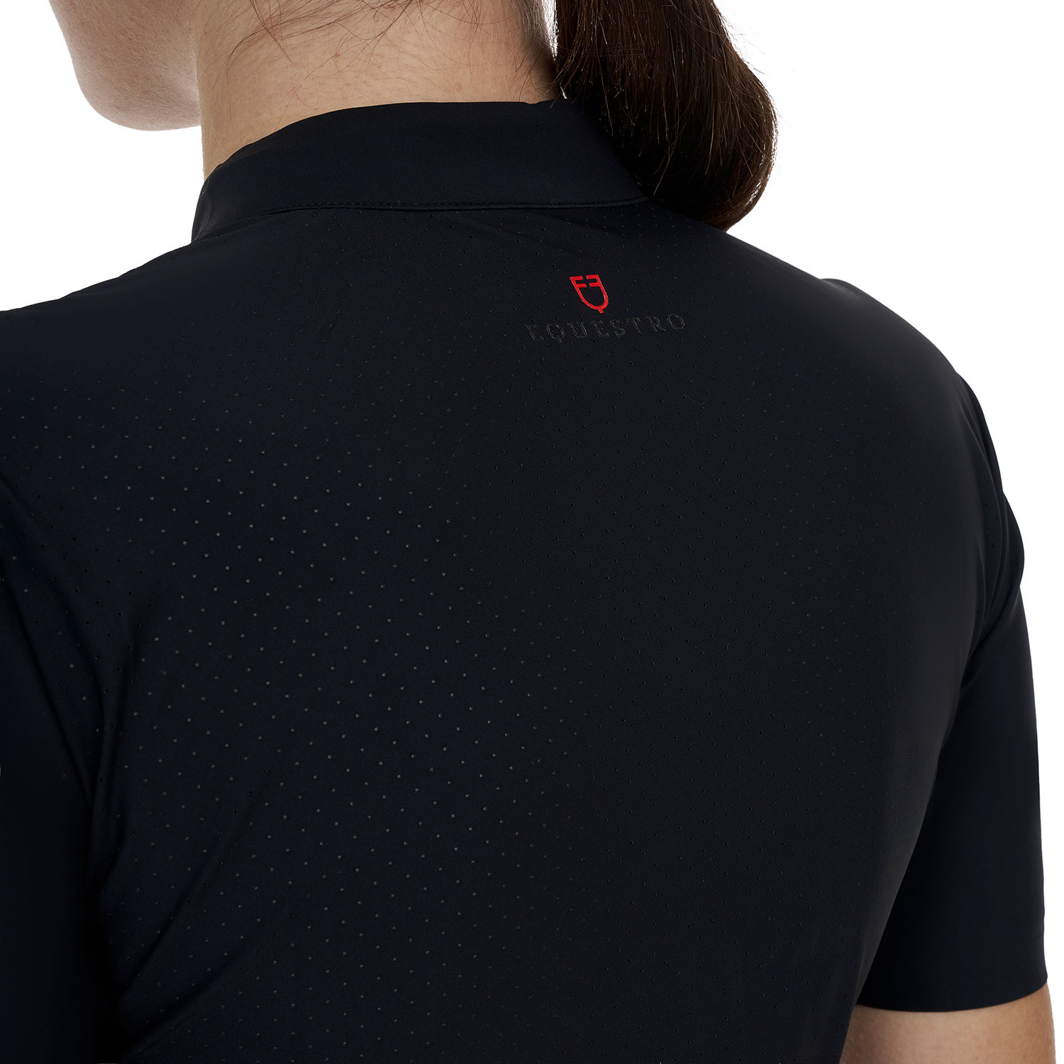 Damen-Trainingspoloshirt mit kurzen Ärmeln und Reißverschluss