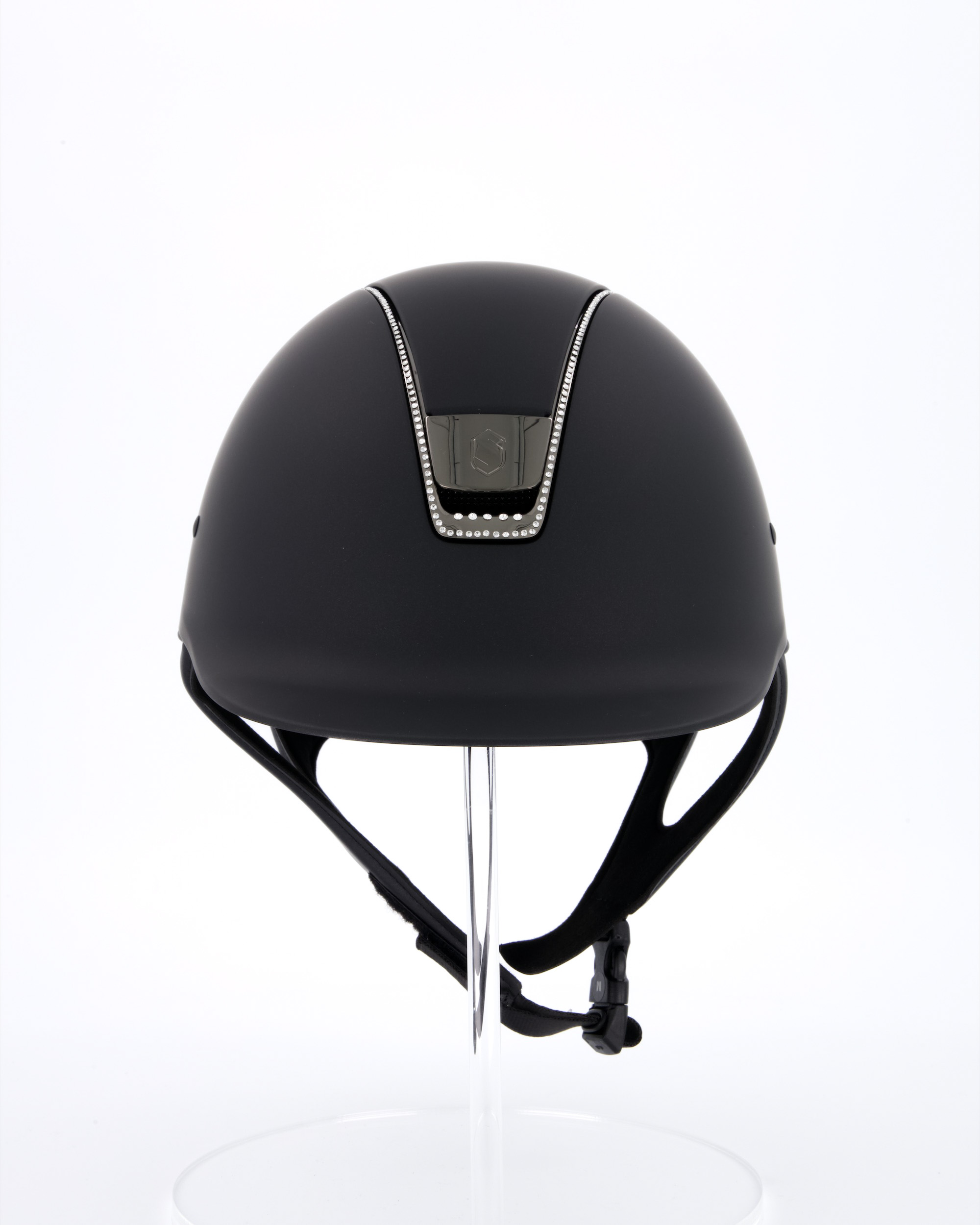 Riding helmet Shadowmatt Chrome with 255 Swarovski in black
