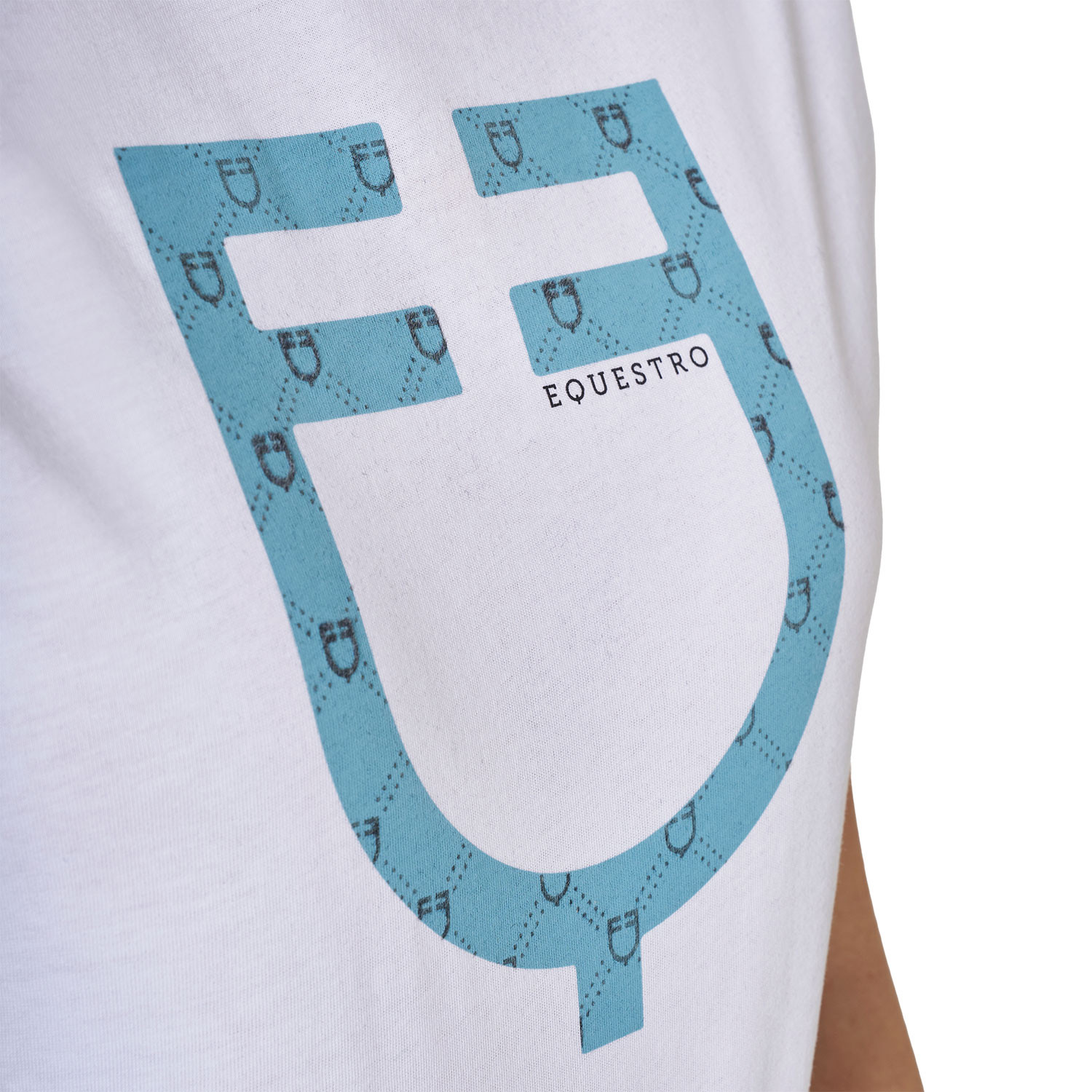 T-Shirt mit Monogramm-Logo in Velours-Optik für Damen