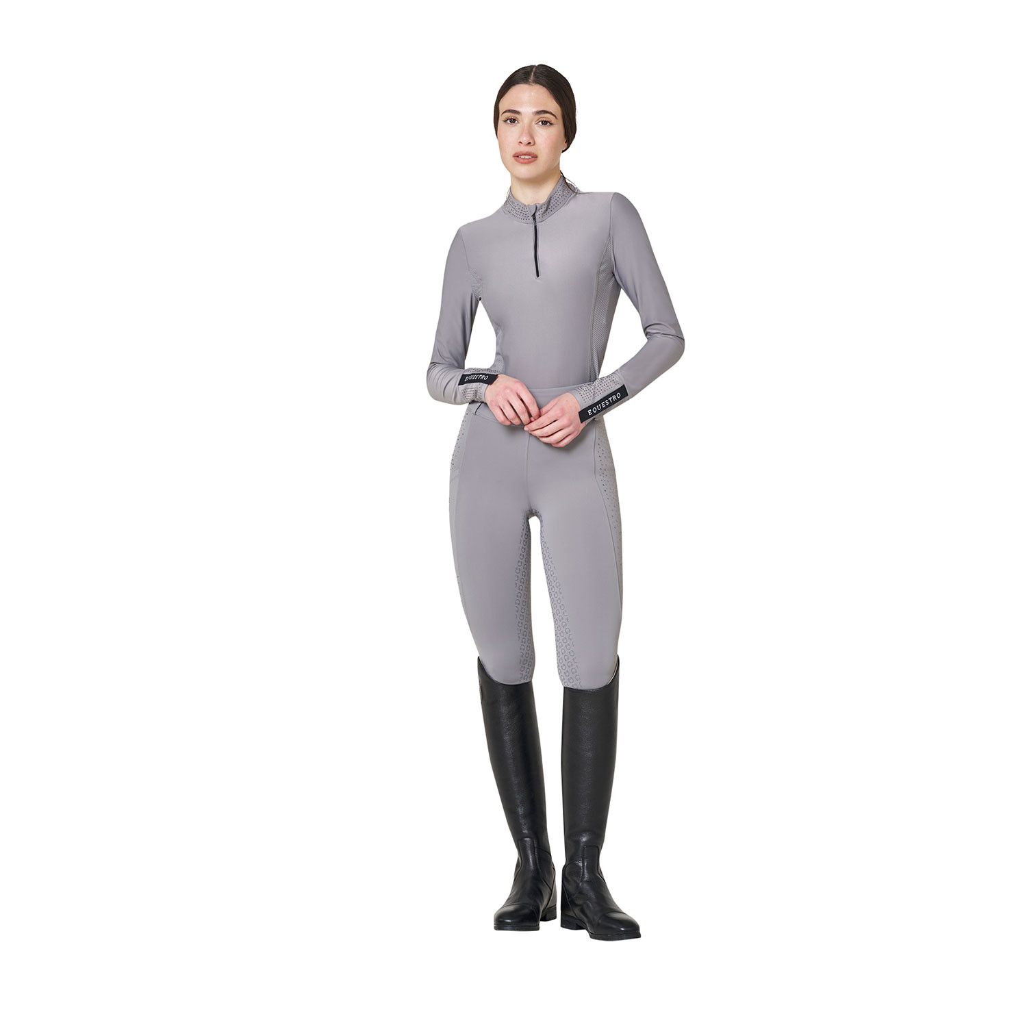 Technisches Trainings-Poloshirt mit Strass