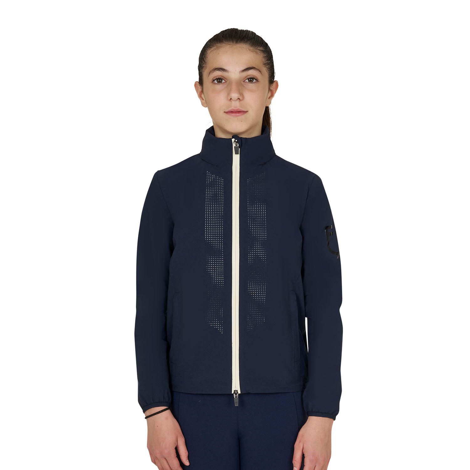 Kinder-Softshelljacke Unisex mit Rückenlogo