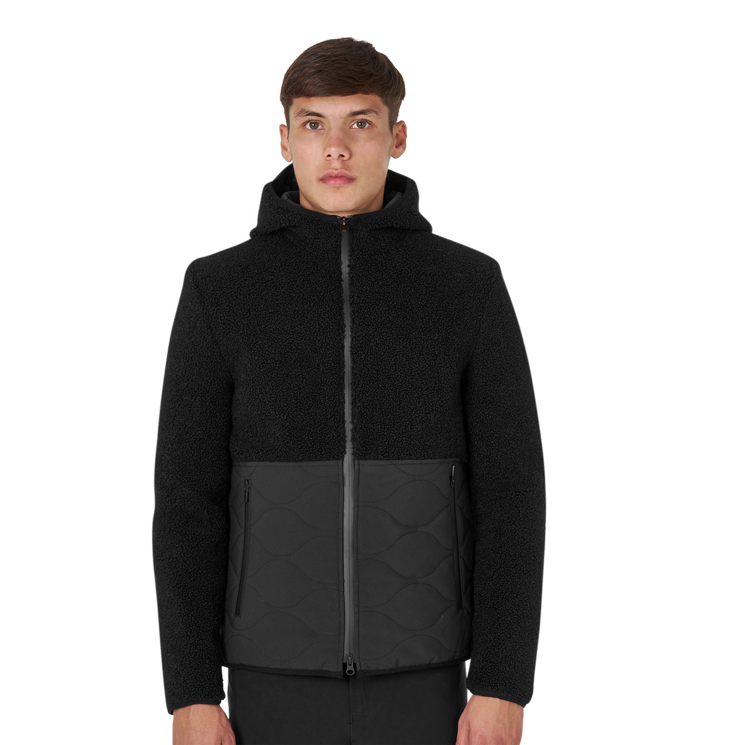 Wasserdichte Herren-Jacke mit Teddy-Einsätzen