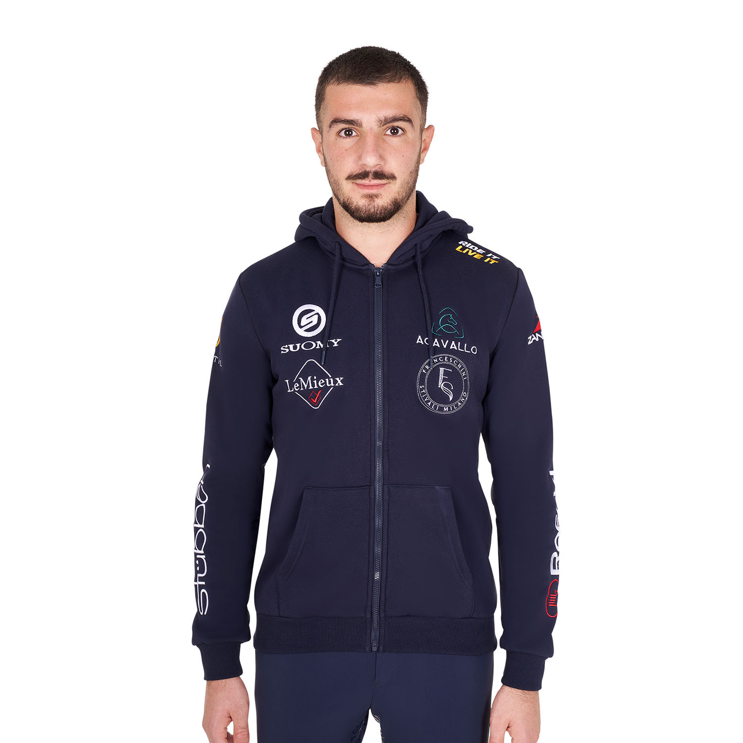 Herren-Sweatshirt mit Kapuze und Multi-Logo