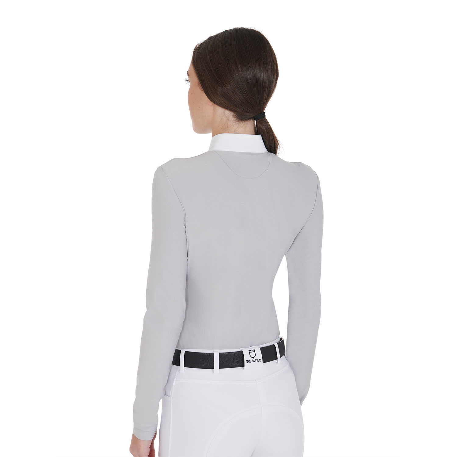 Langarm-Poloshirt aus technischem Fleece für Damen