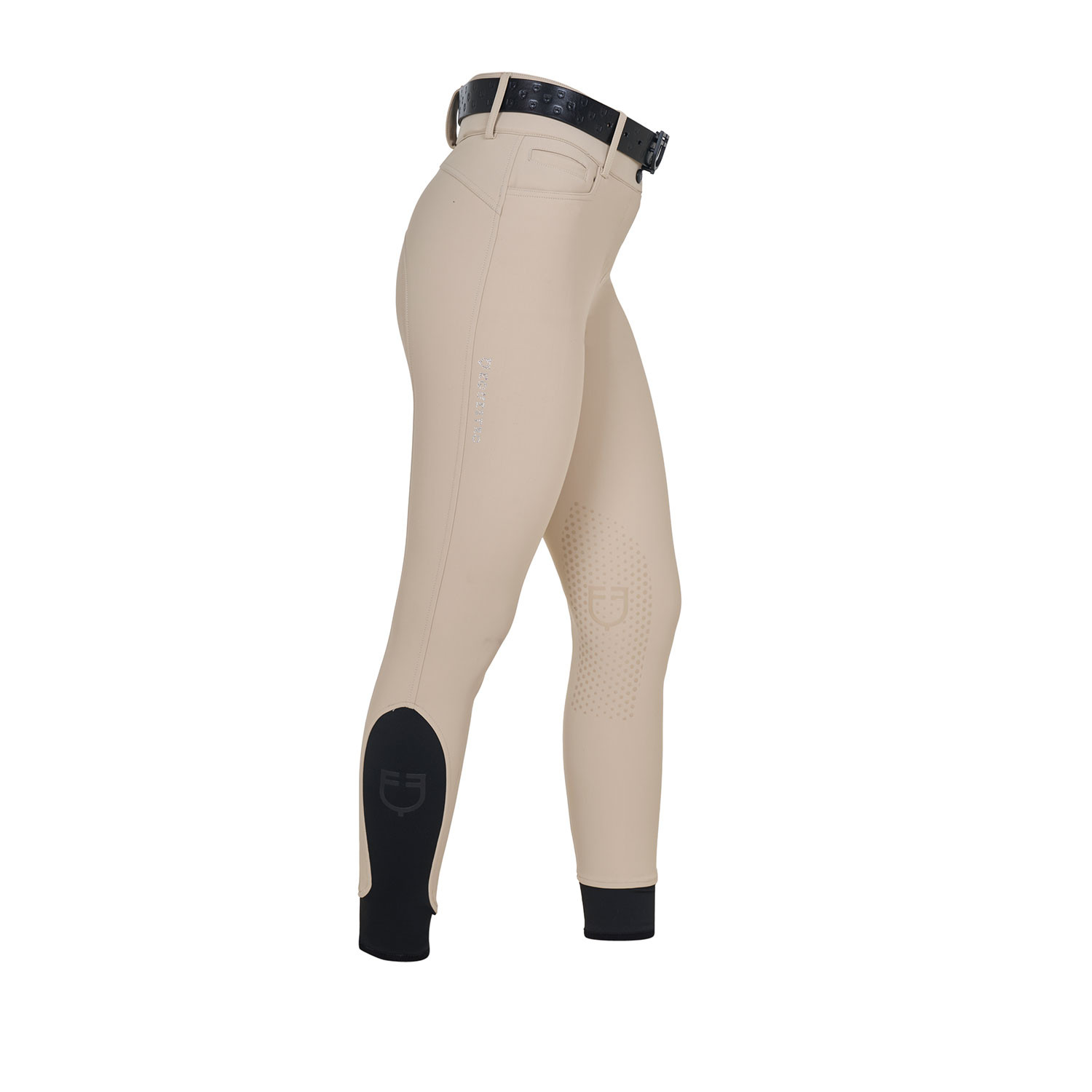 Damen-Reithose High Waist mit Strass-Logo